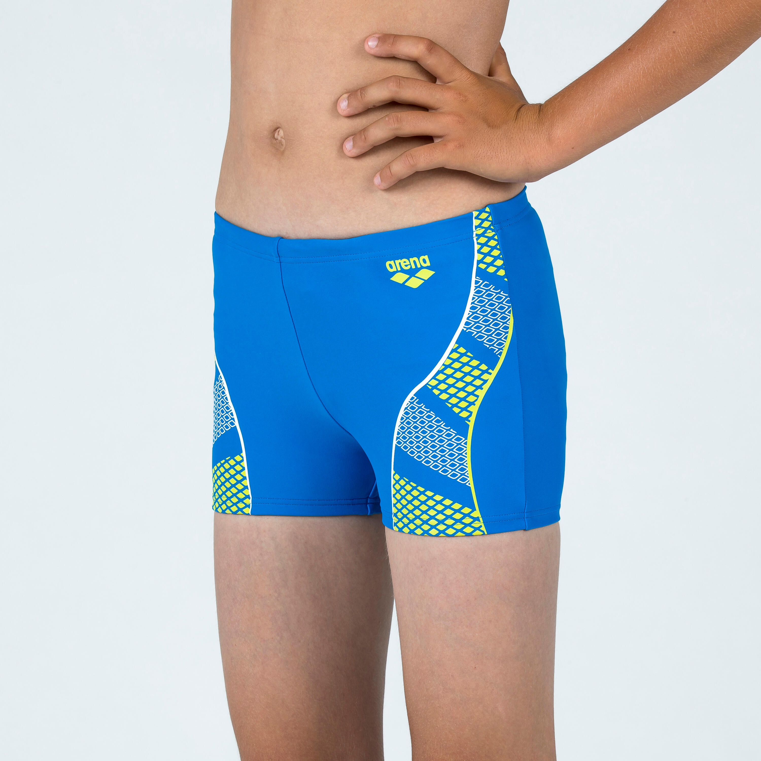 Badehose Boxer Jungen Arena - blau/gelb