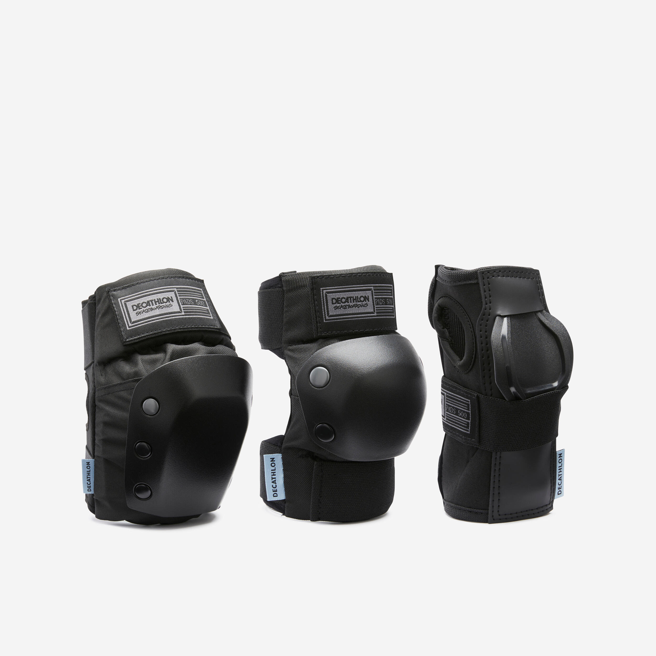 Protektoren Schoner Kinder Skateboard 3er-Set - Pad 500 schwarz