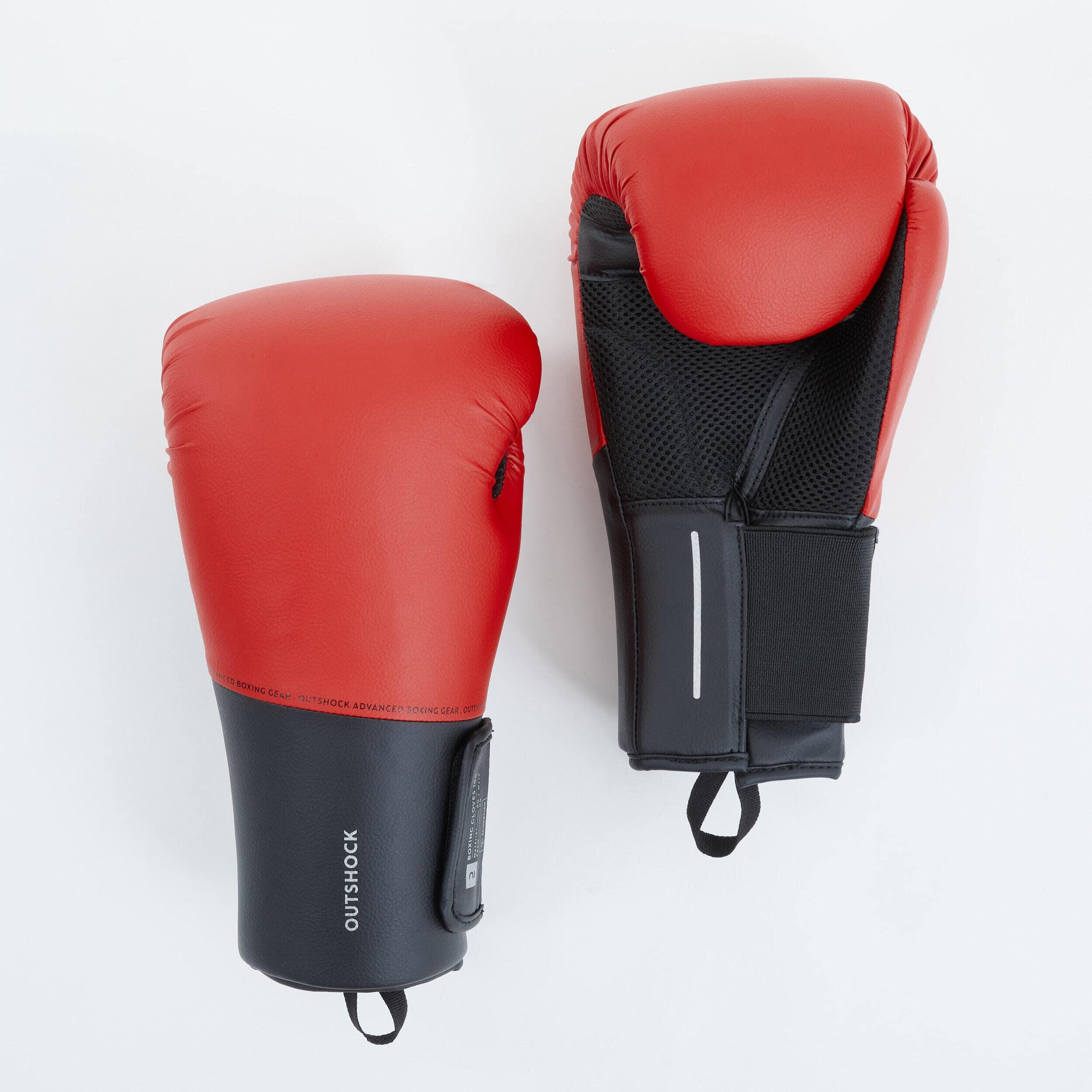 Boxhandschuhe Erwachsene Training für Einsteiger – rot/schwarz