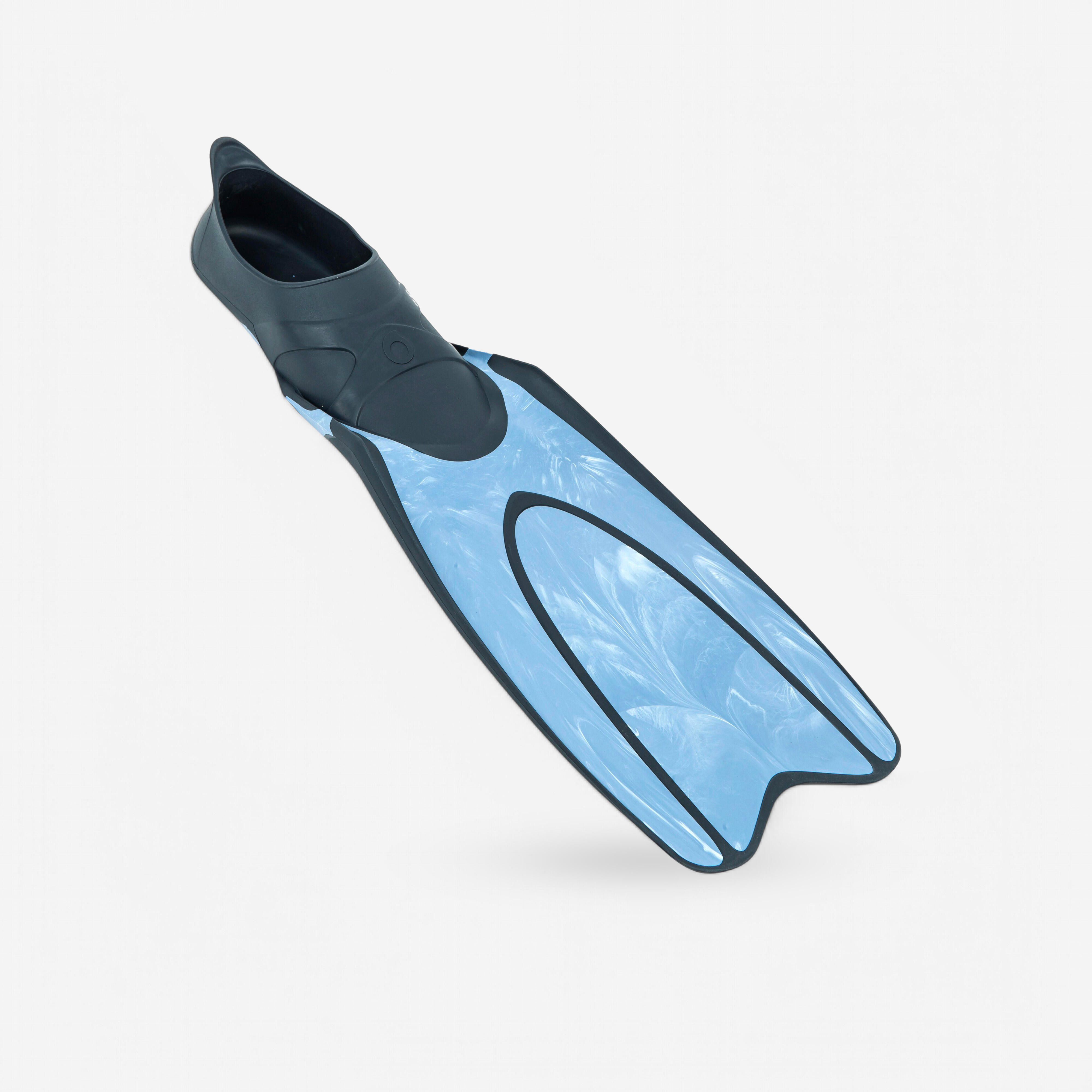 Schnorchelflossen Damen/Herren FF 100 React Marble blau