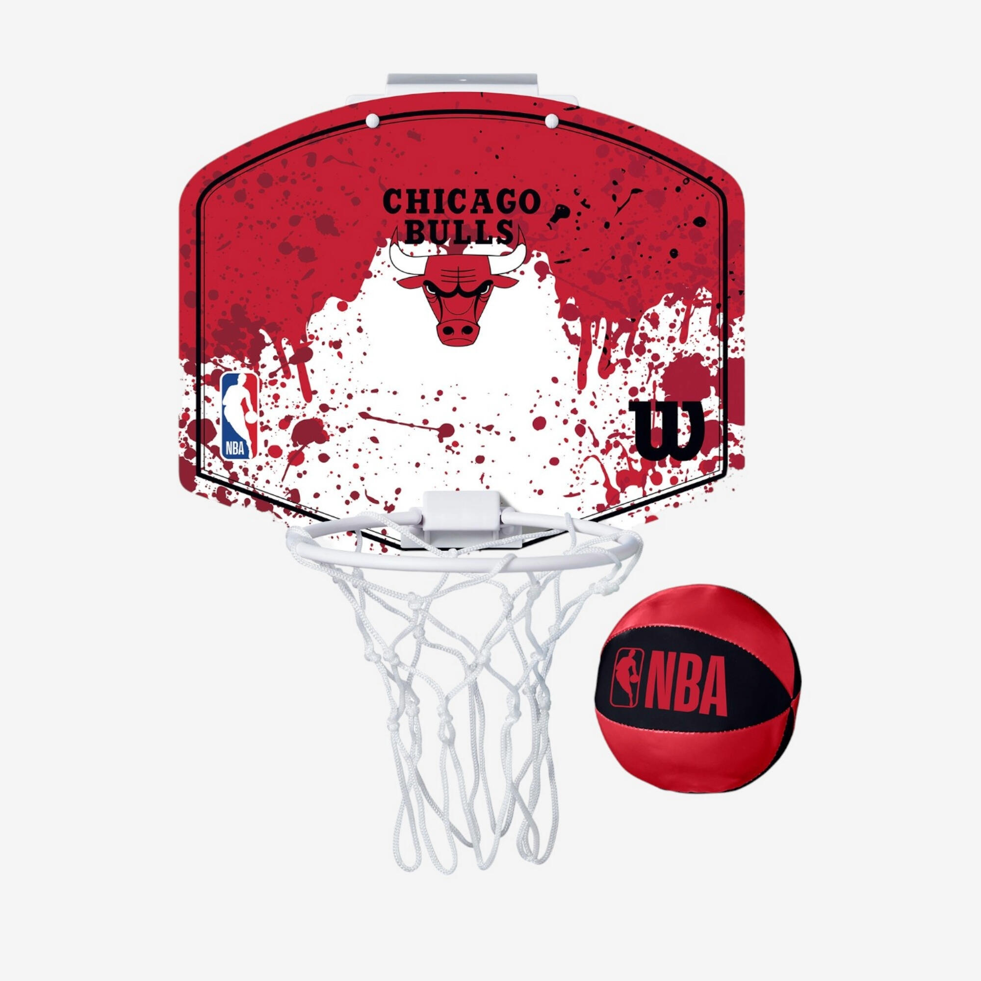 Mini Basketballkorb mit Ball für Türbefestigung - Wilson NBA Chicago Bulls rot