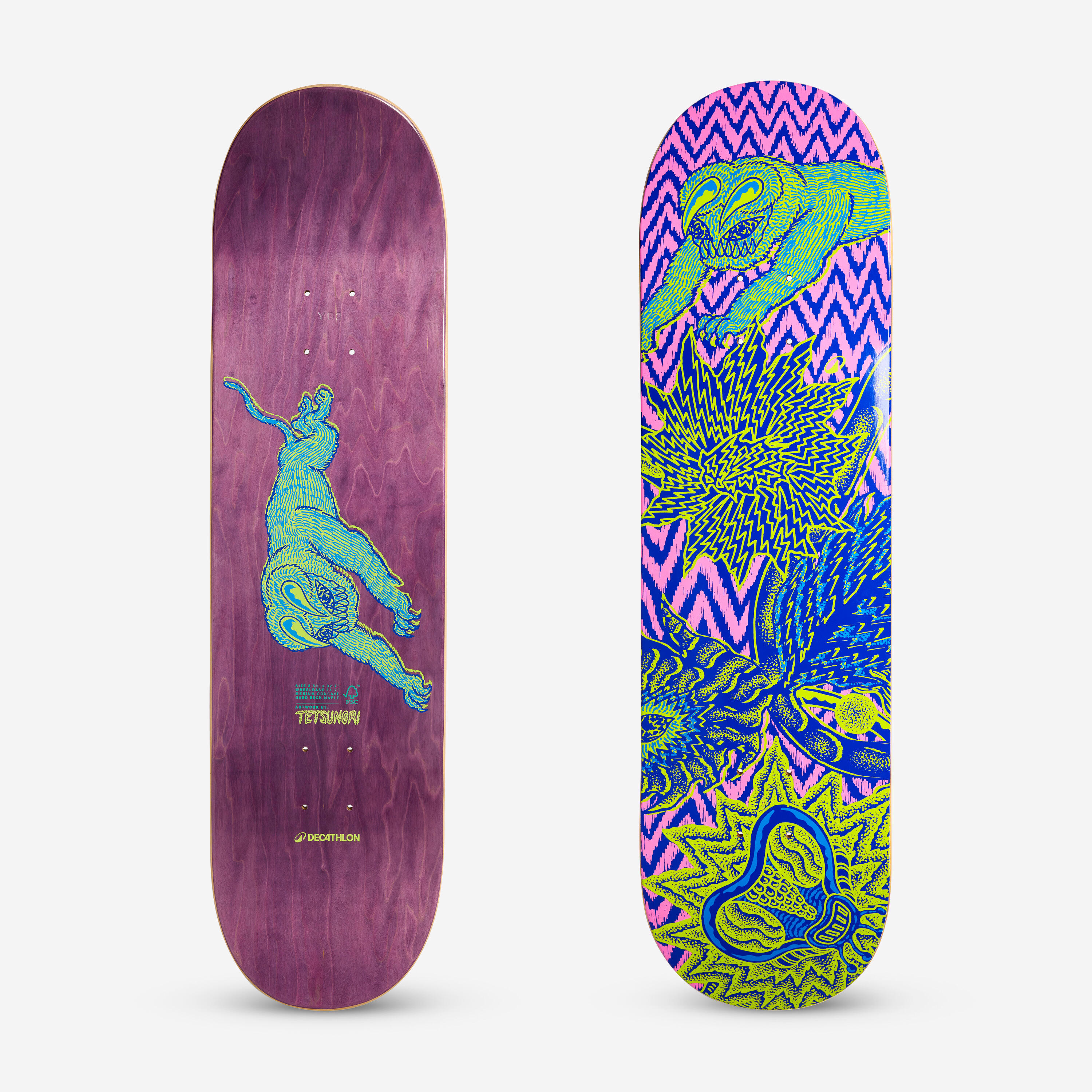 Skateboard-Deck Ahorn 8,5' - DK500 Popsicle mit Grafik von Tetsunori