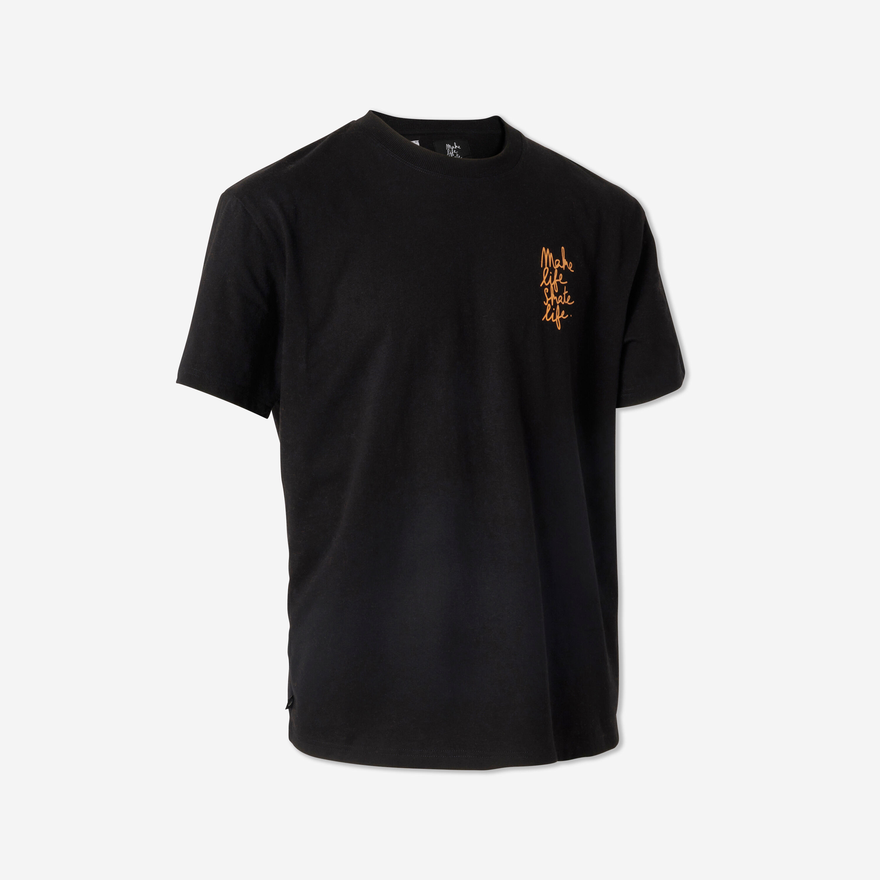T-Shirt Skateboard - TS500 schwarz in Zusammenarbeit mit Make Life Skate Life