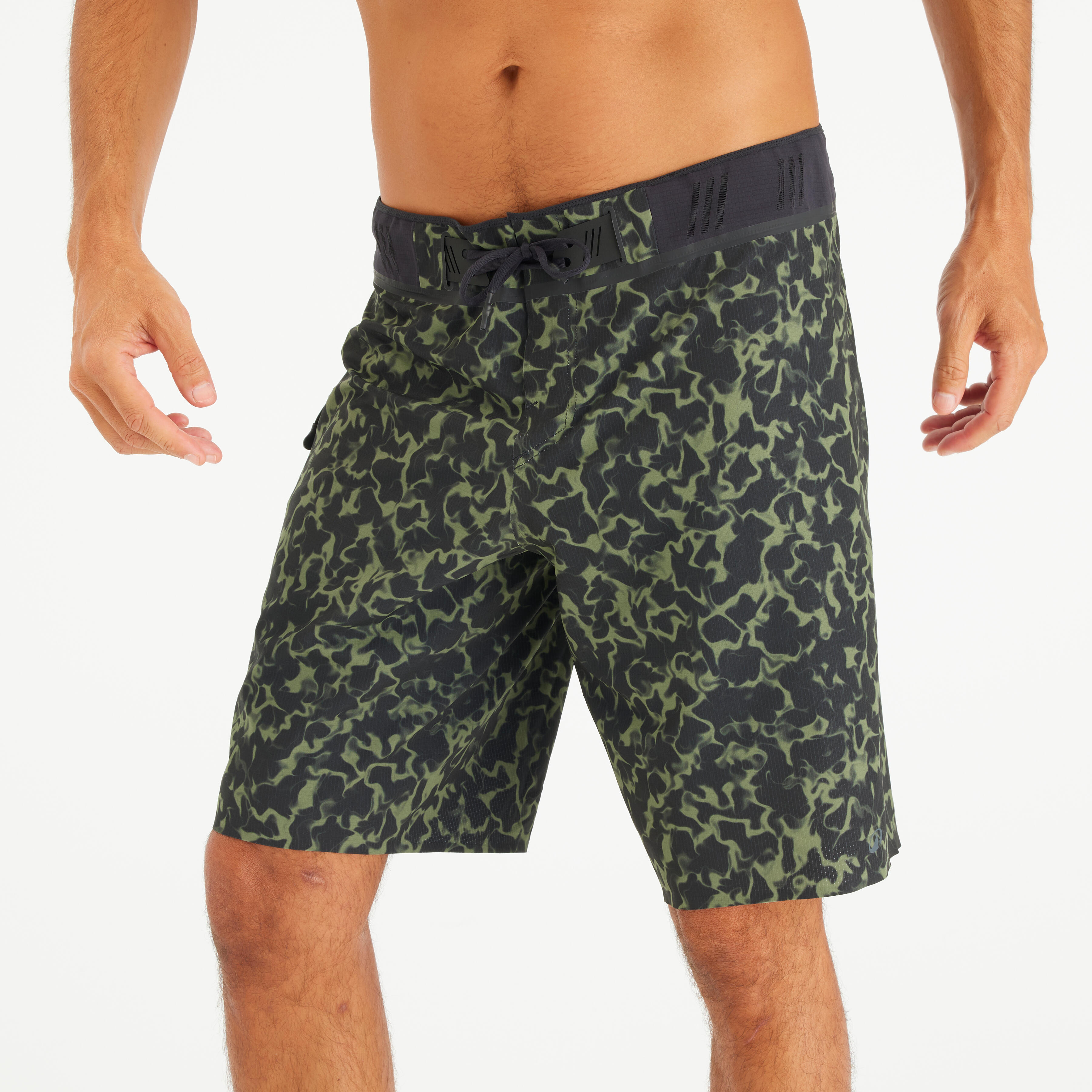 Boardshorts Surfen Herren lang 900 20' Morpho Army grün