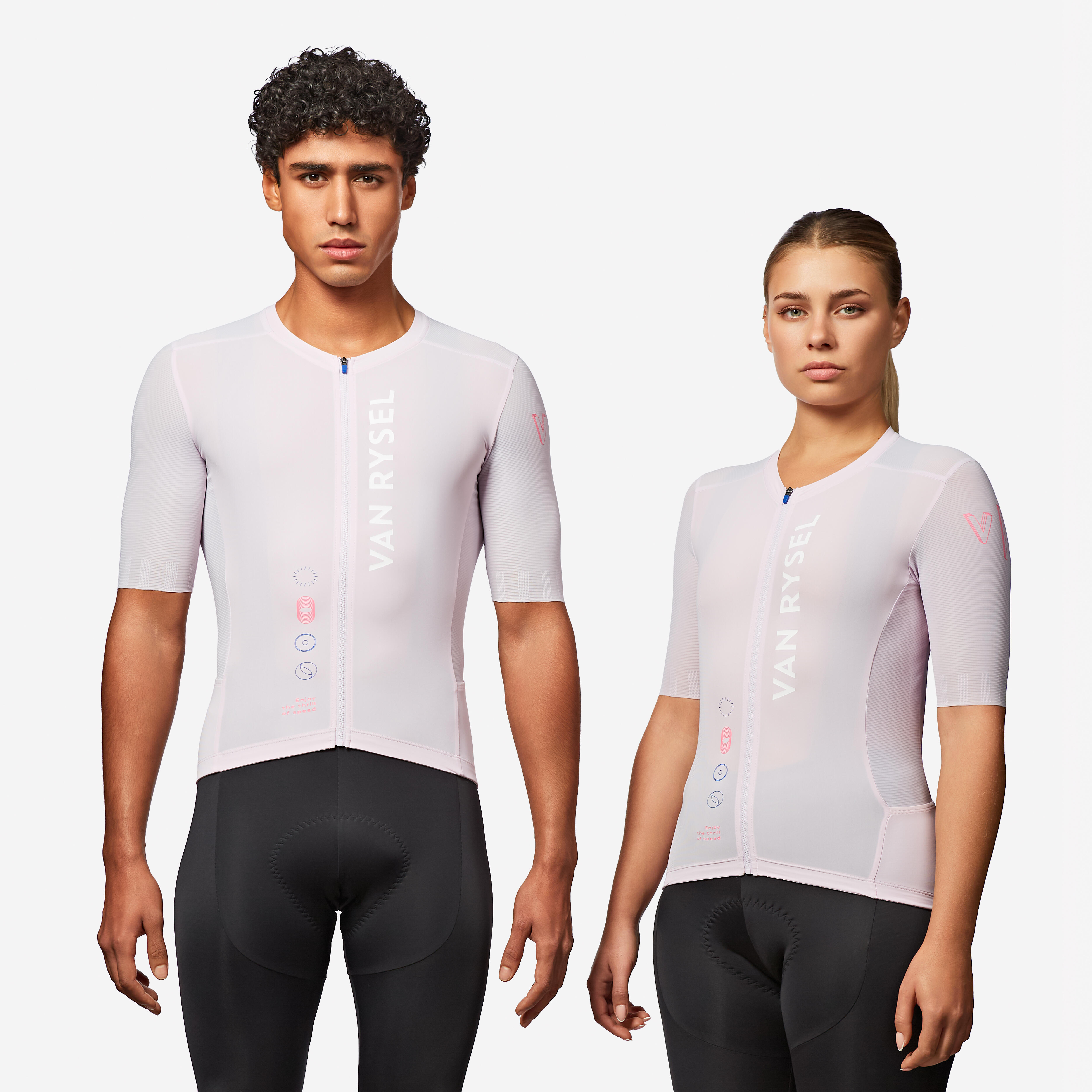 Radtrikot Rennrad kurzarm Sommer Unisex 'Racer 2' Lila