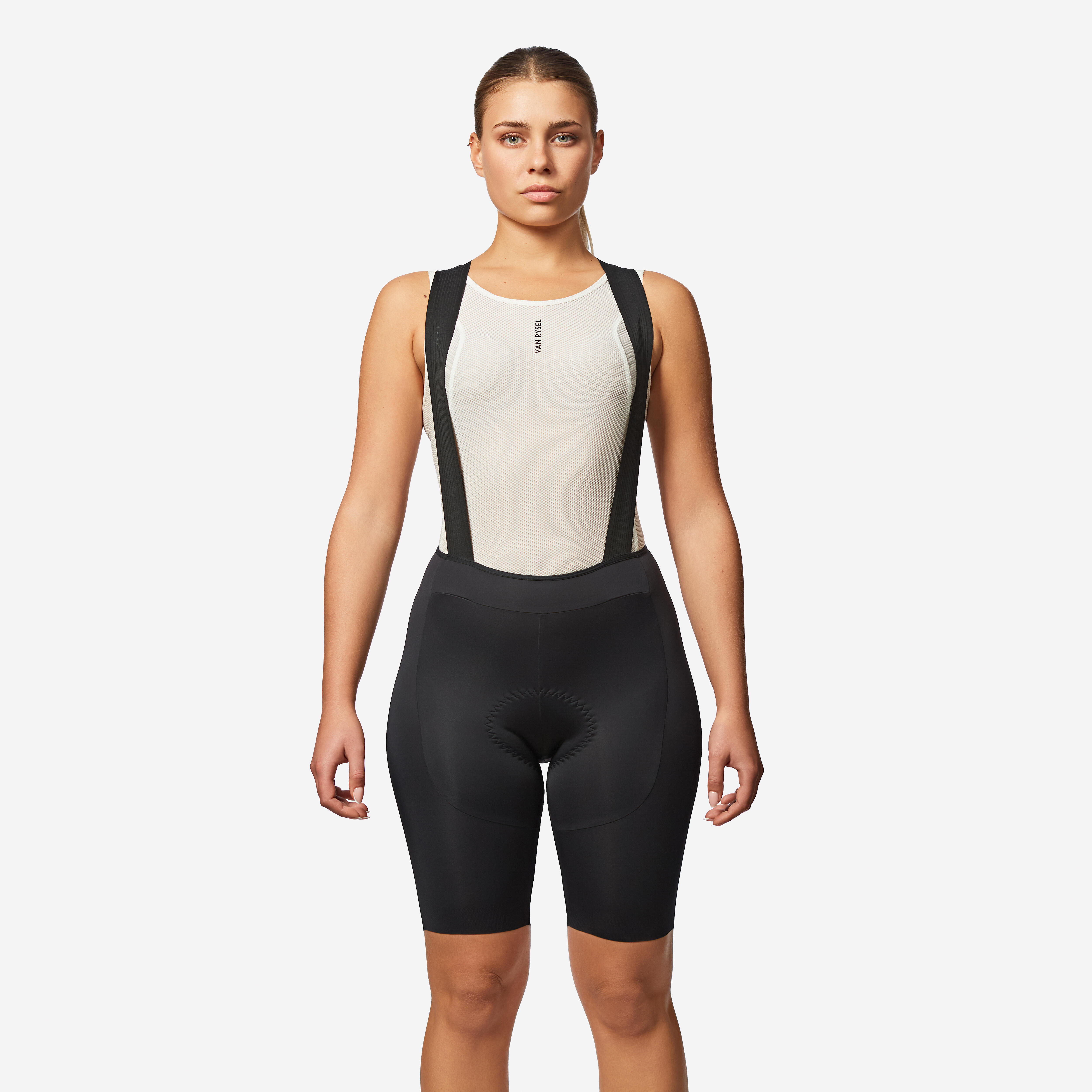 Radhose Rennrad Sommer kurz mit Trägern Racer 3 Damen schwarz