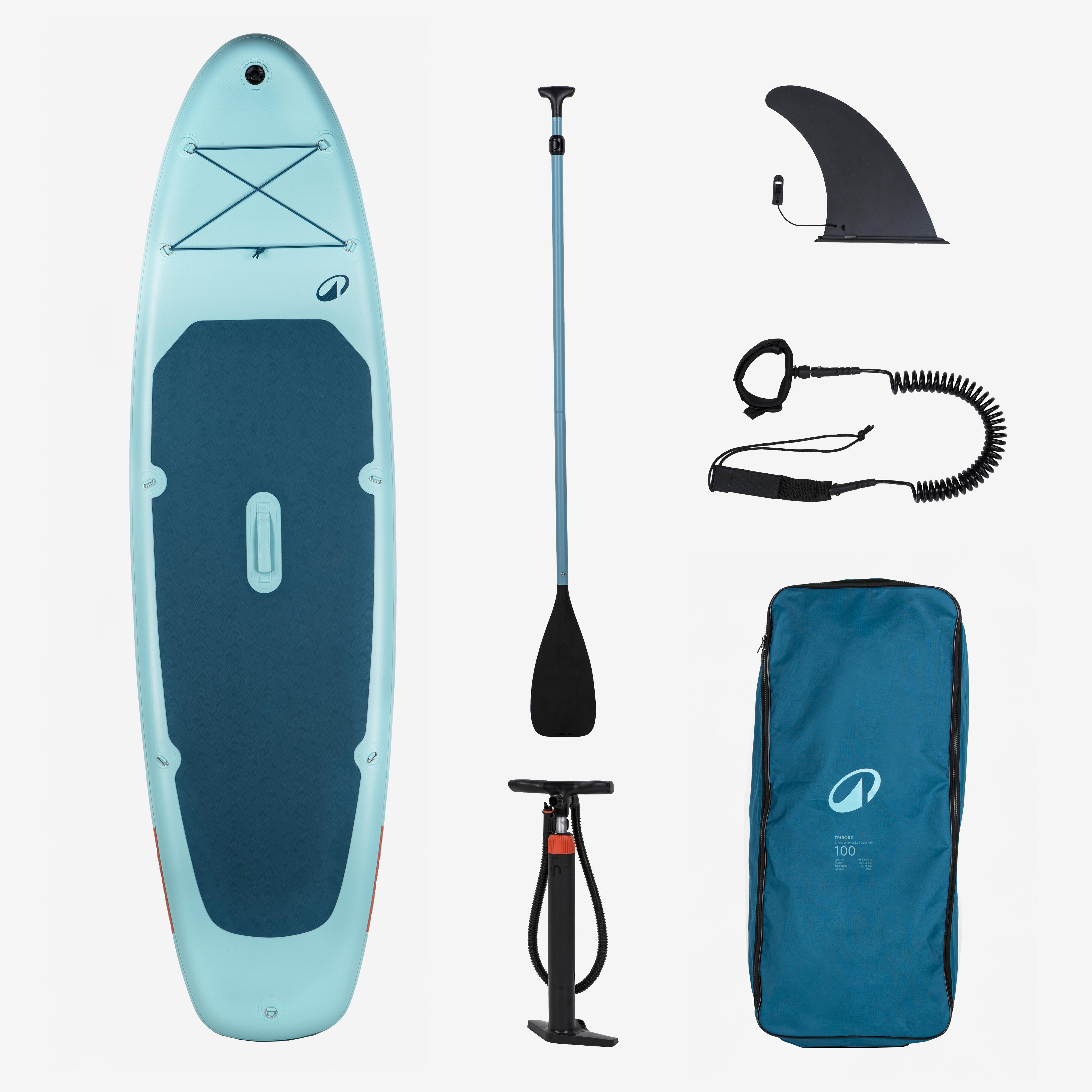 SUP Set Stand up Paddle aufblasbar 10'6 - 100 blau