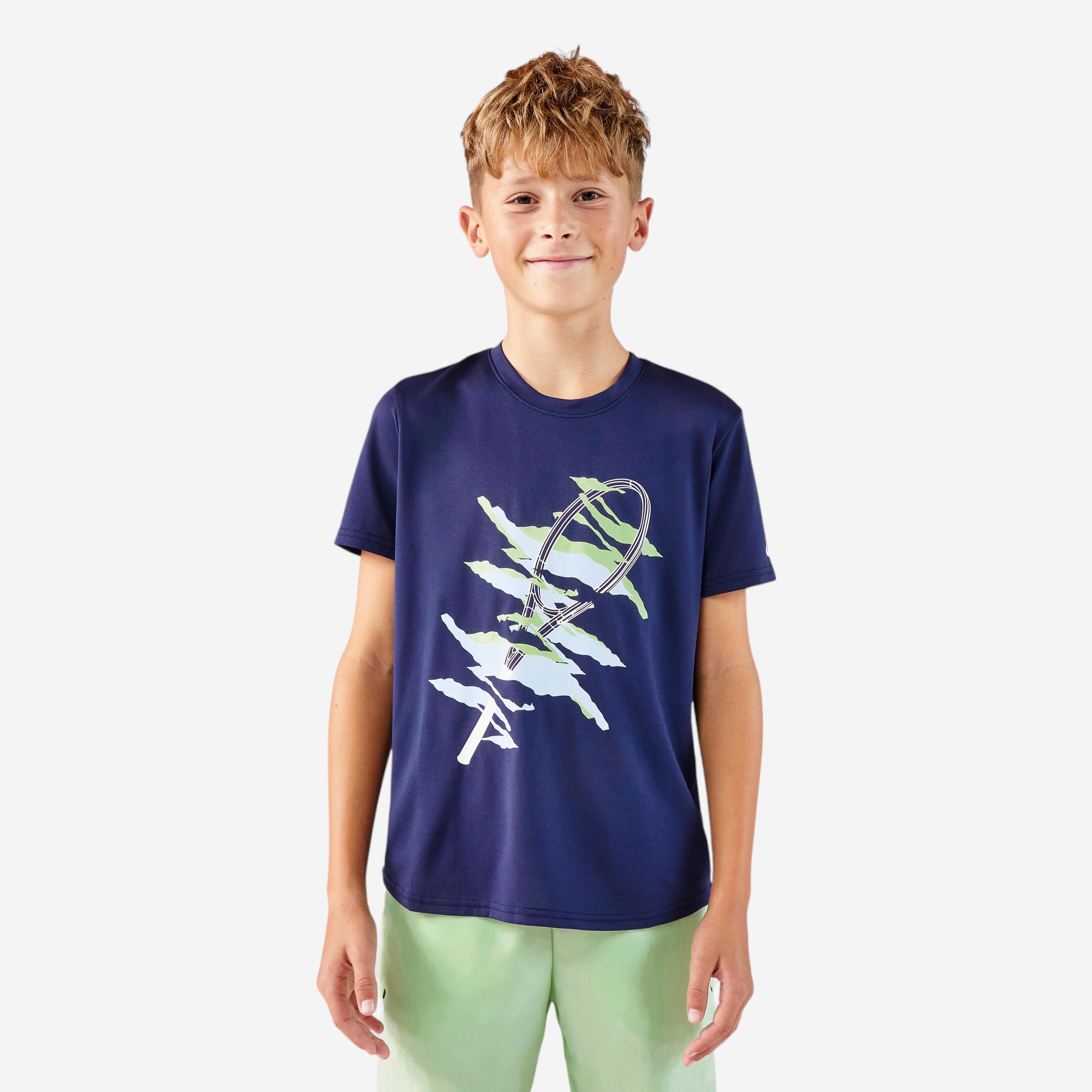 Kinder Tennis T-Shirt - TTS Essentiel Jr marineblau