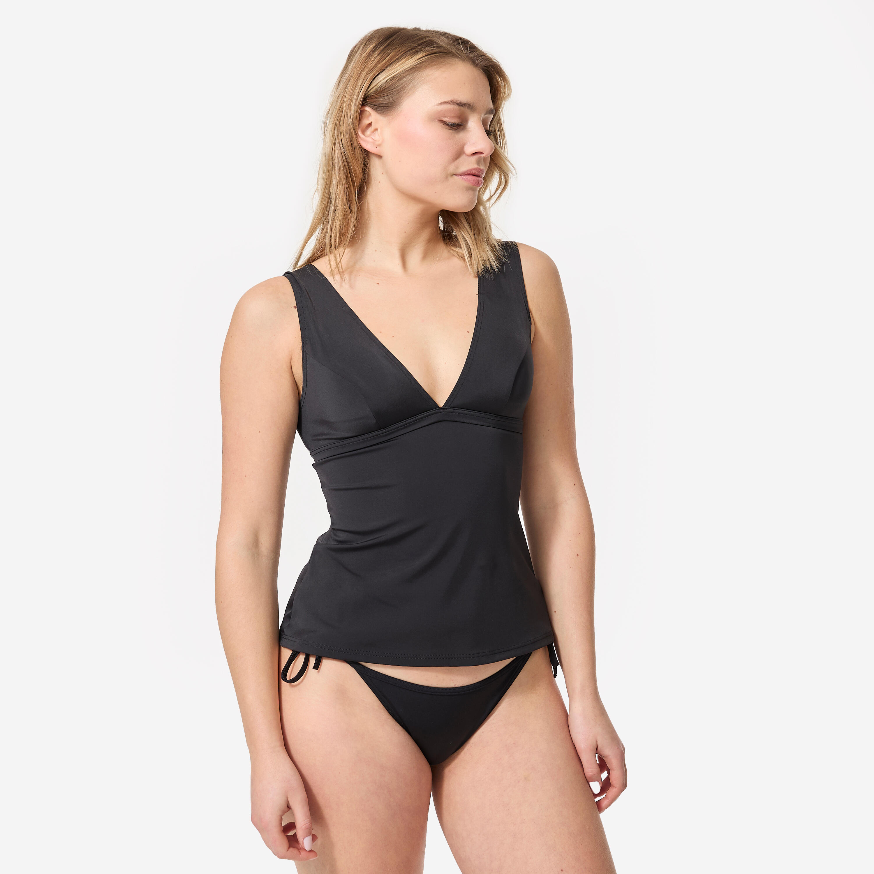 Bikini-Oberteil Tankini Marine, V-förmiges Dekolleté, herausnehmbare Formschalen