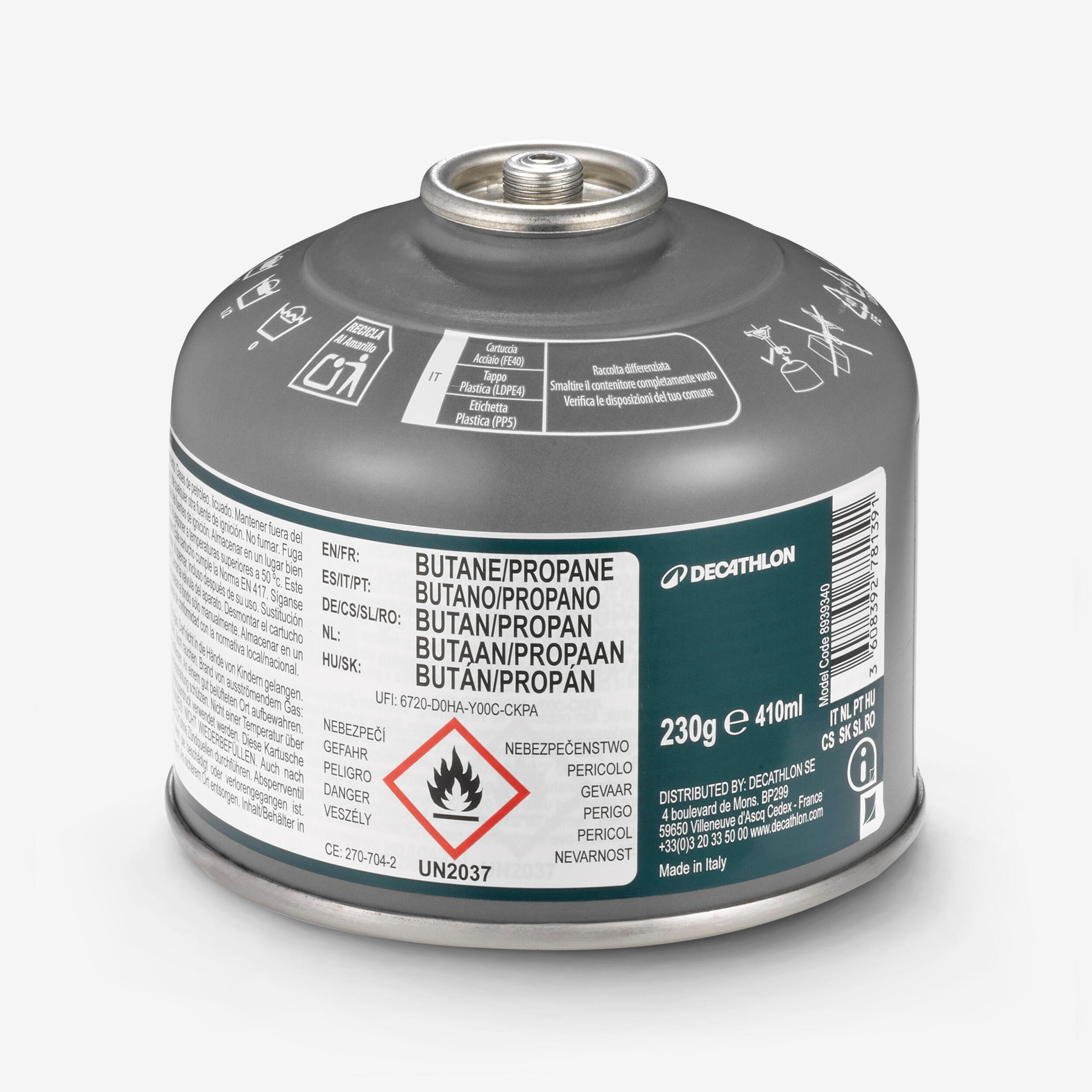 Schraub-Gaskartusche für Gaskocher - 230 g