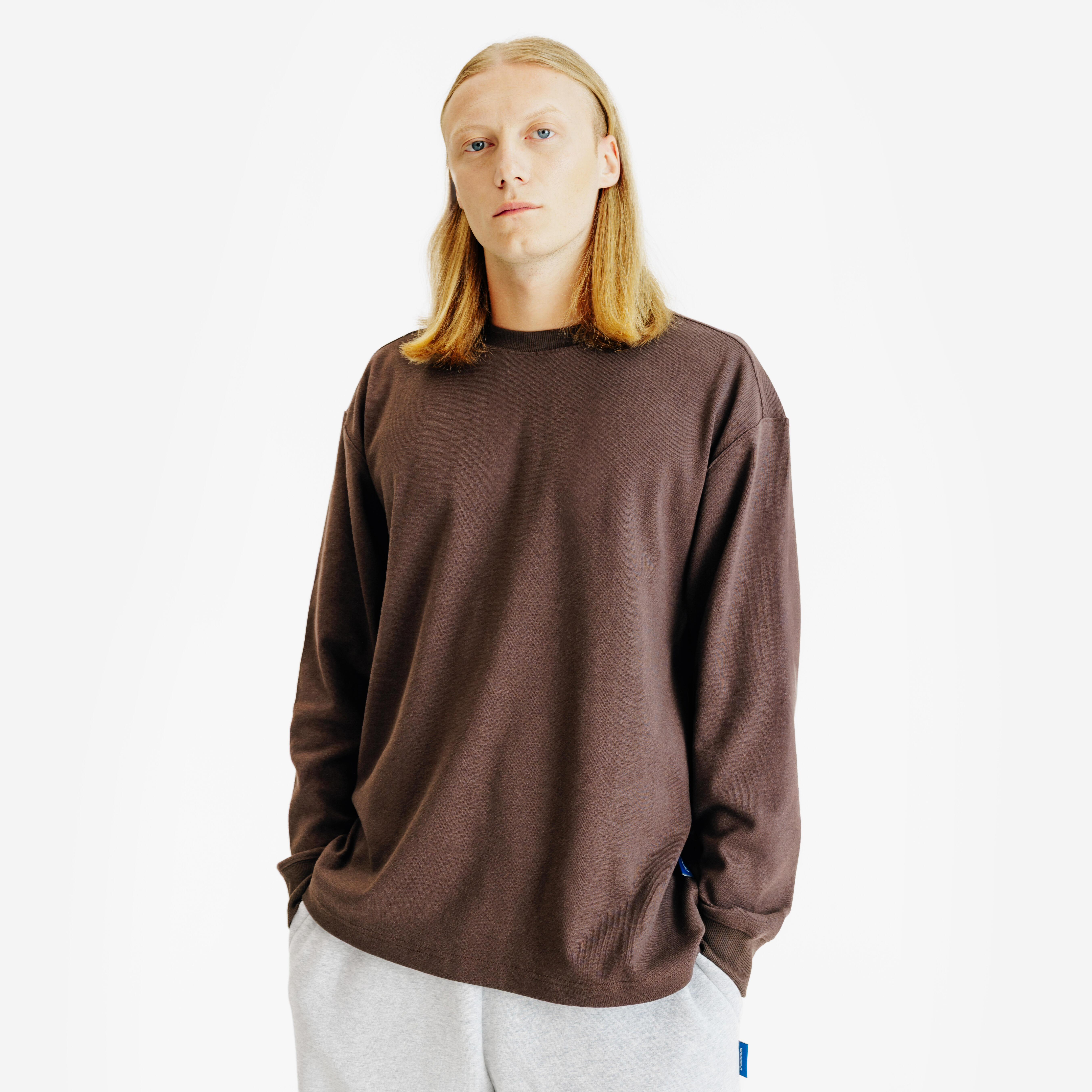 Langarmshirt Herren - Elementals braun