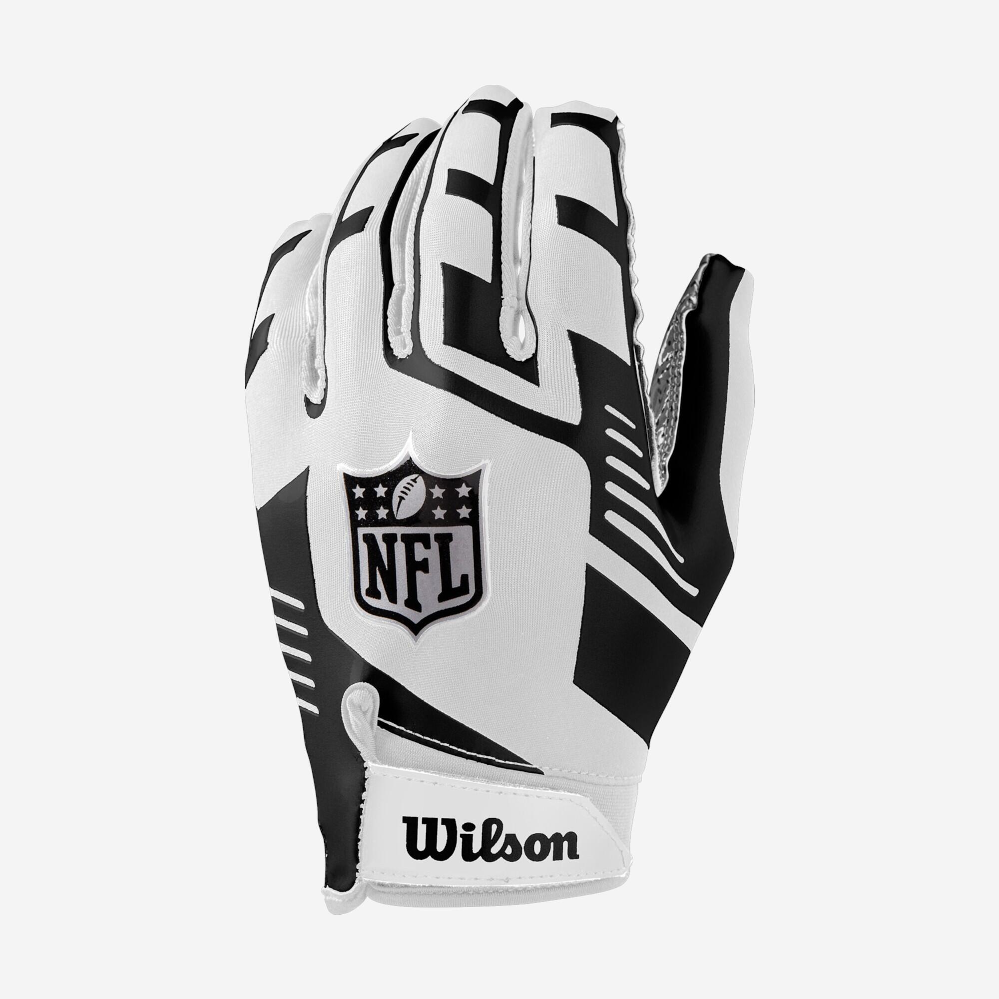 Damen/Herren Stretch-Handschuhe American Football - Wilson NFL weiß/schwarz