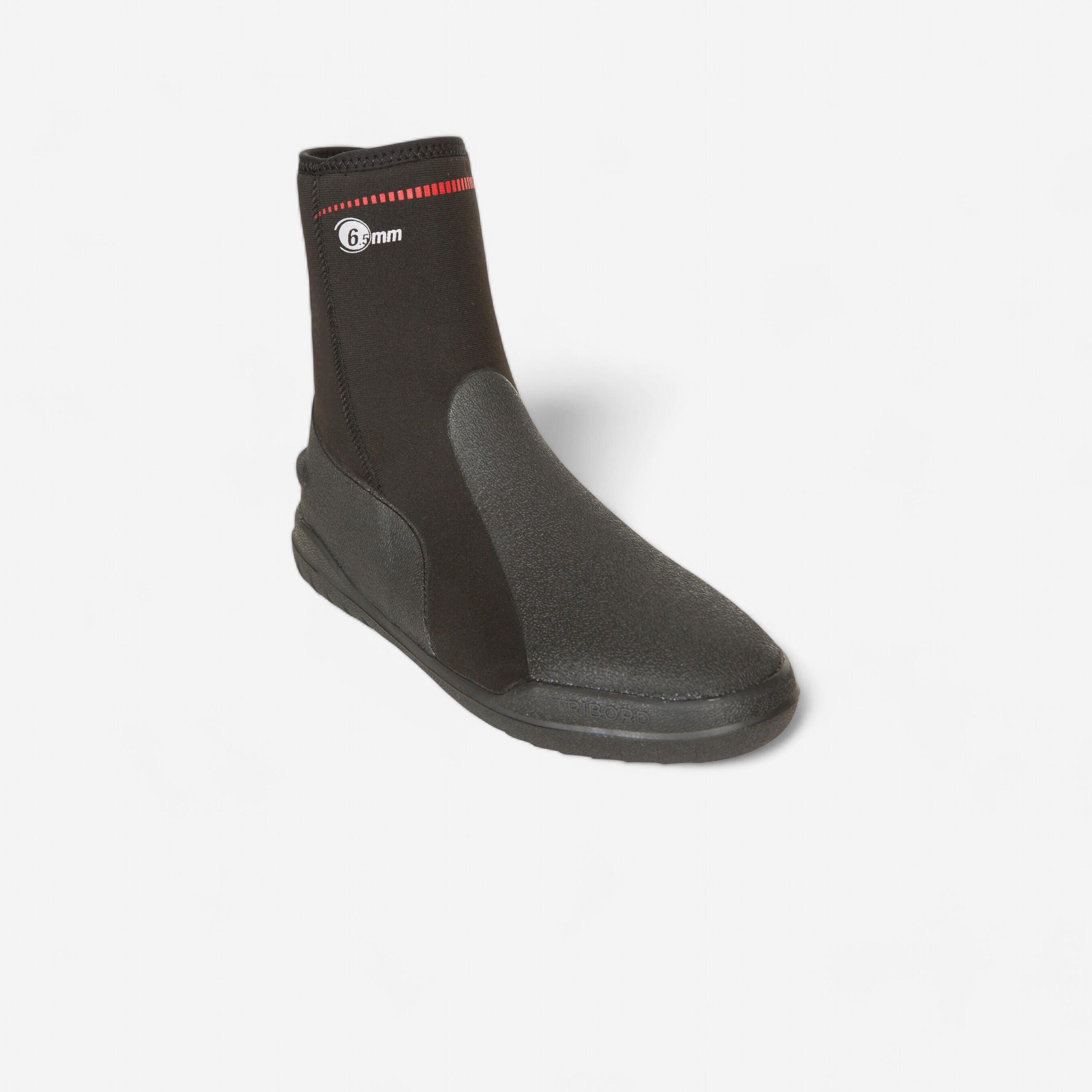 Neoprenschuhe Tauchen Damen/Herren 500 6,5 mm schwarz