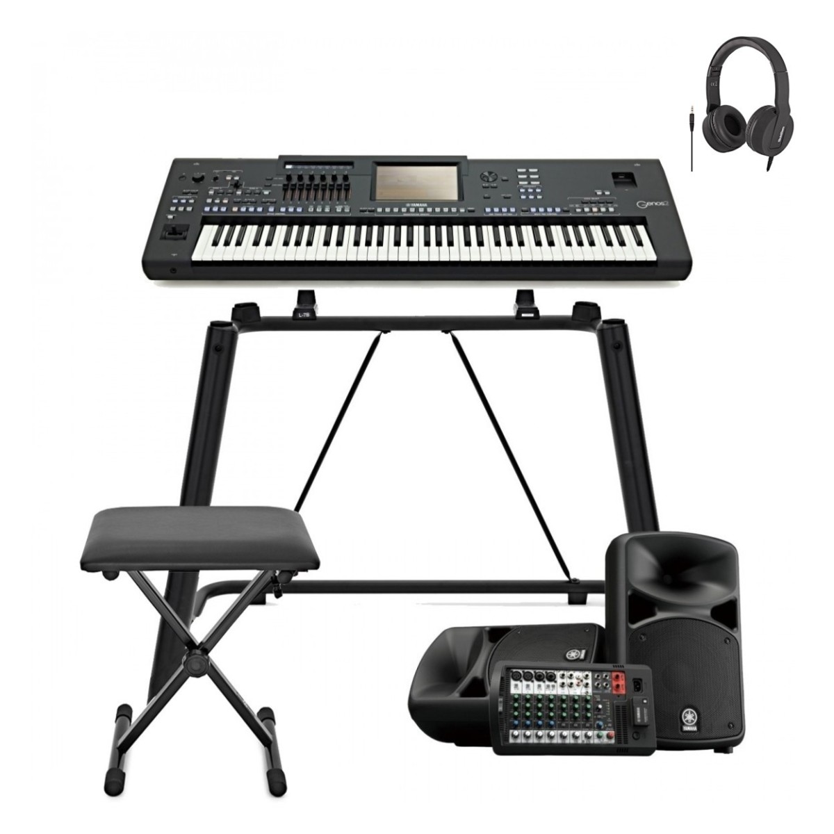 Yamaha Genos2 Digitales Workstation Keyboard Gig-Paket