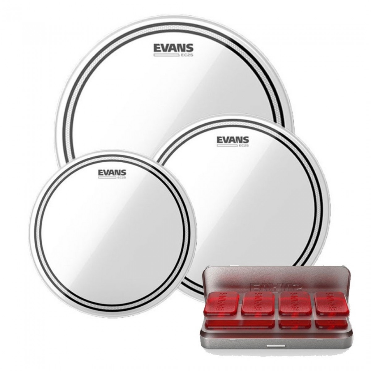 Evans EC2 Clear Tom Pack 10' 12' 14 & EQ PODS