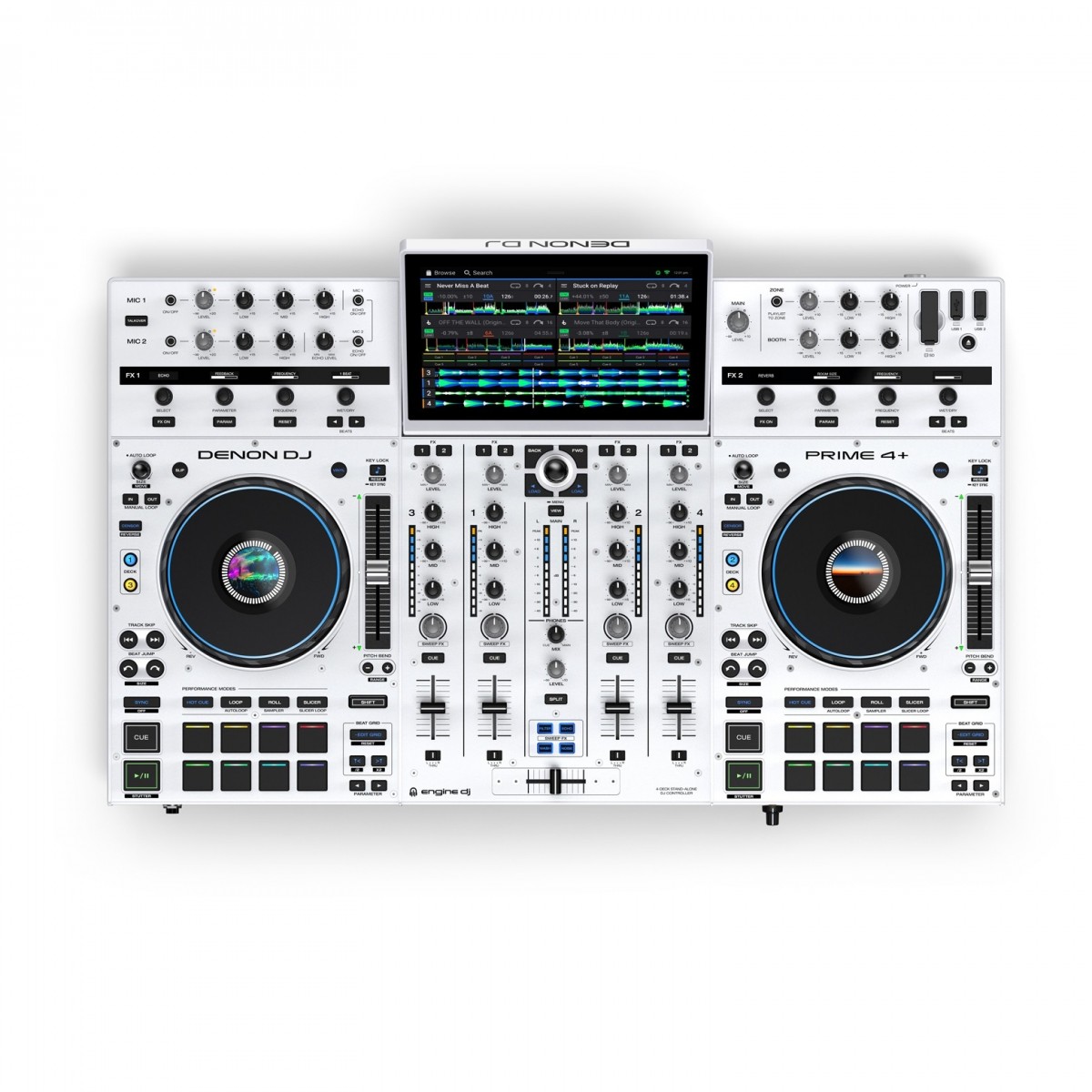 Denon DJ Prime 4 + Limited Edition Weiß Standalone DJ Controller