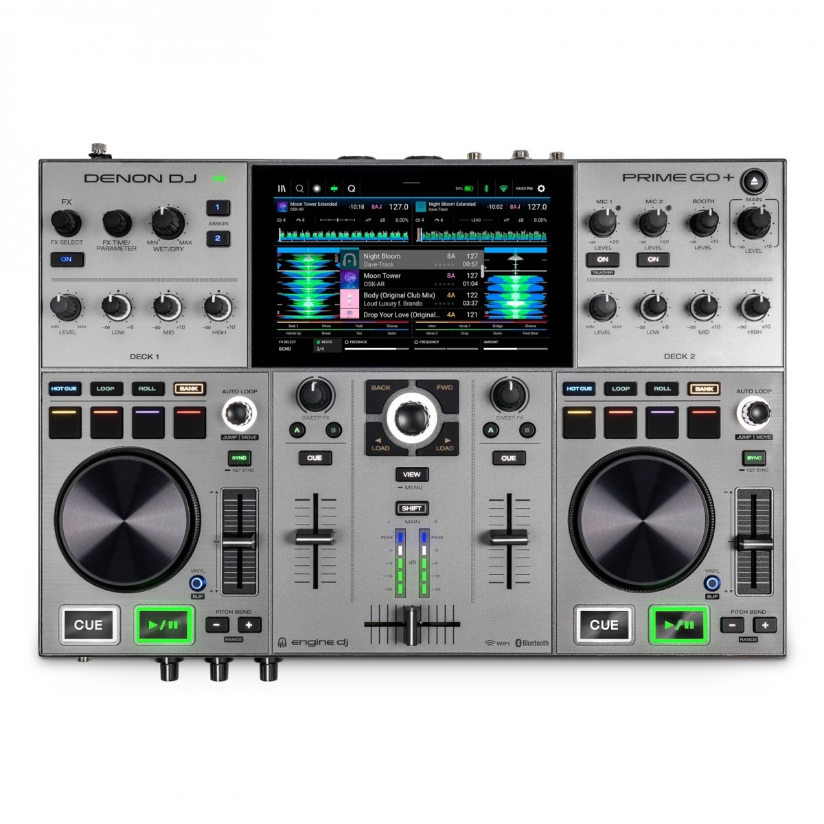 Denon DJ Prime GO+ Tragbares Standalone-DJ-System
