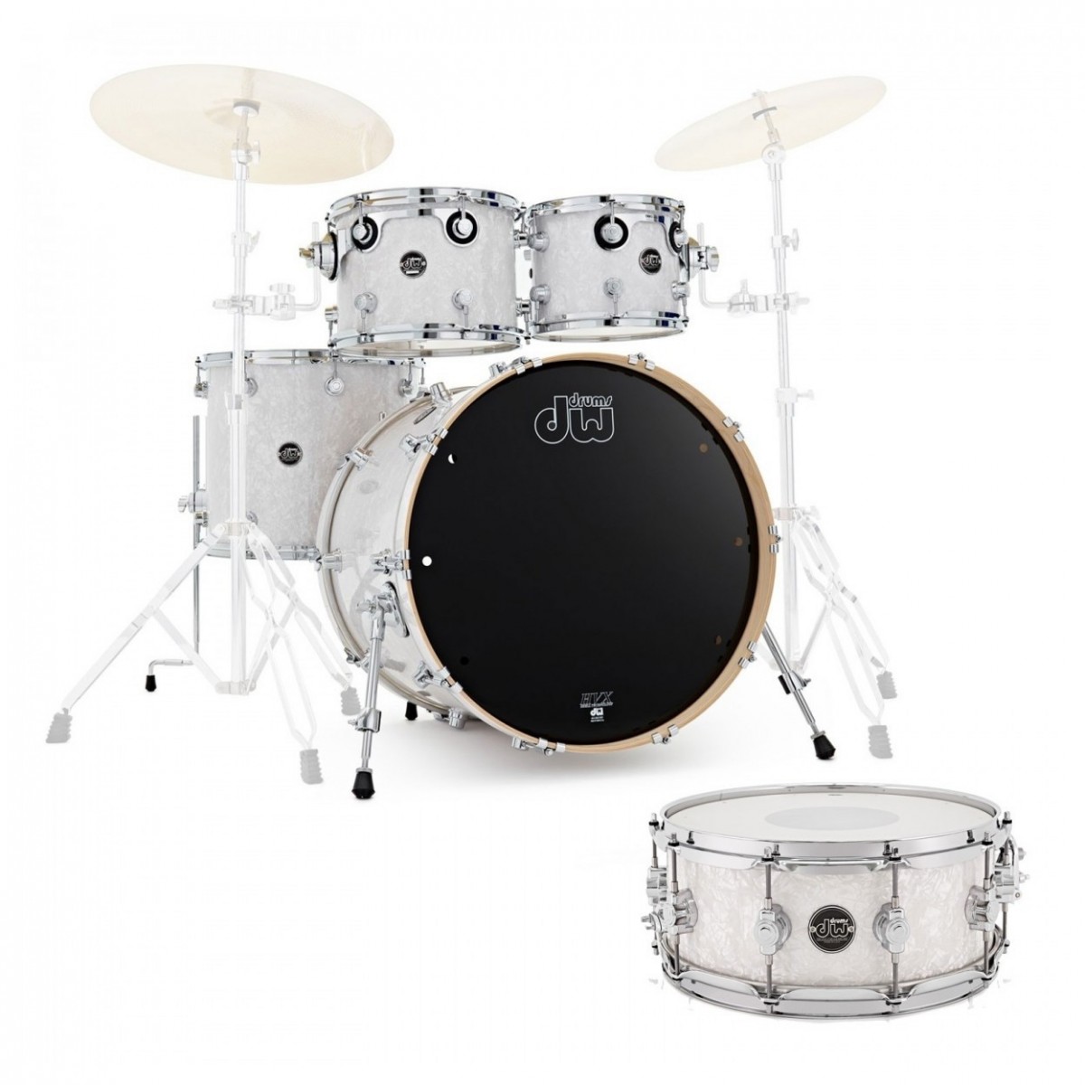 DW Drums Performance Series 5 Piece Shell Pack m/Snare White Marine