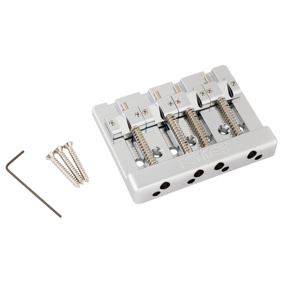 Fender HiMass String-Through 4-String Bass-Steg mit Saitenreitern aus Messing Chrom