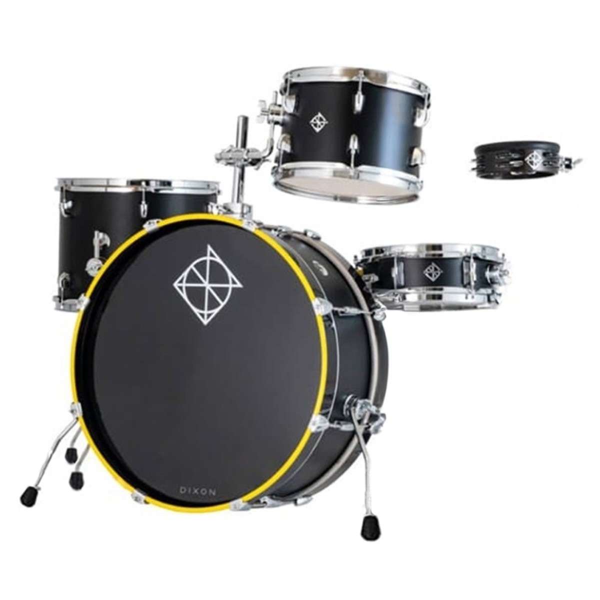 Dixon Drums Little Roomer 20 5pc Kesselsatz Gloss Black w/Yellow Hoops