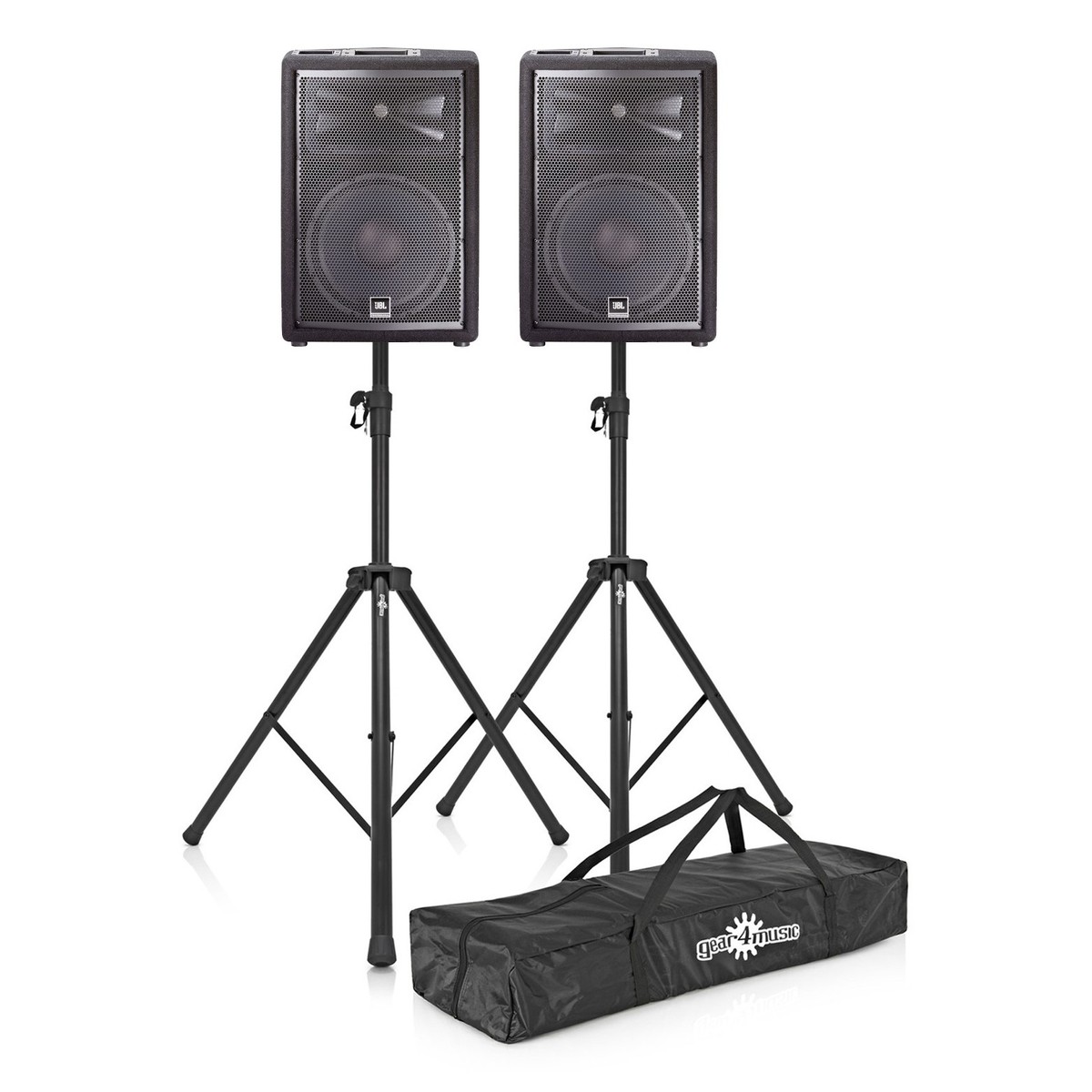 JBL JRX212 12 Passive PA-Lautsprecher-Bundle mit Ständen