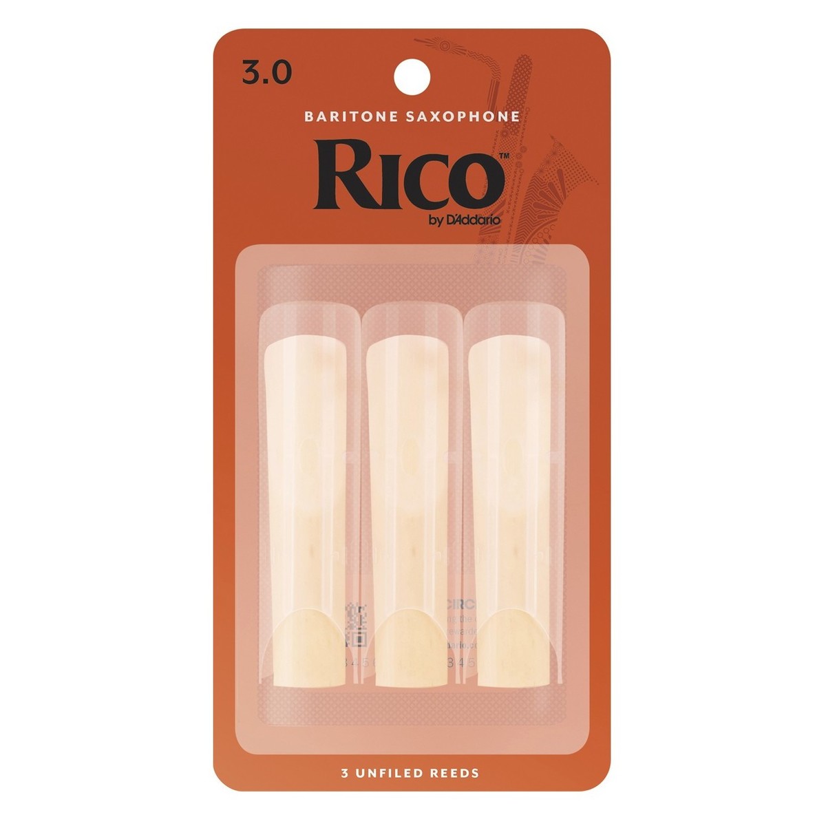 Rico von d  Addario Bariton Saxophon Rohrblatt 3 (3er-Pack)
