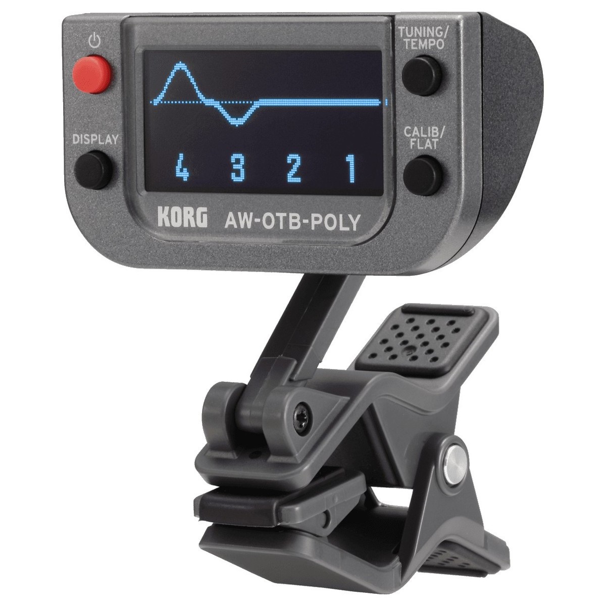 Korg AW-OTB-POLY OLED Polyphones Clip-On-Stimmgerät für Bassgitarren