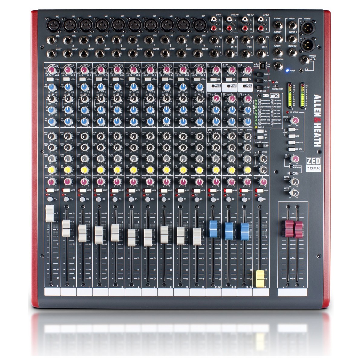 Allen & Heath ZED-16FX Mehrzweck-USB-Mischpult mit FX