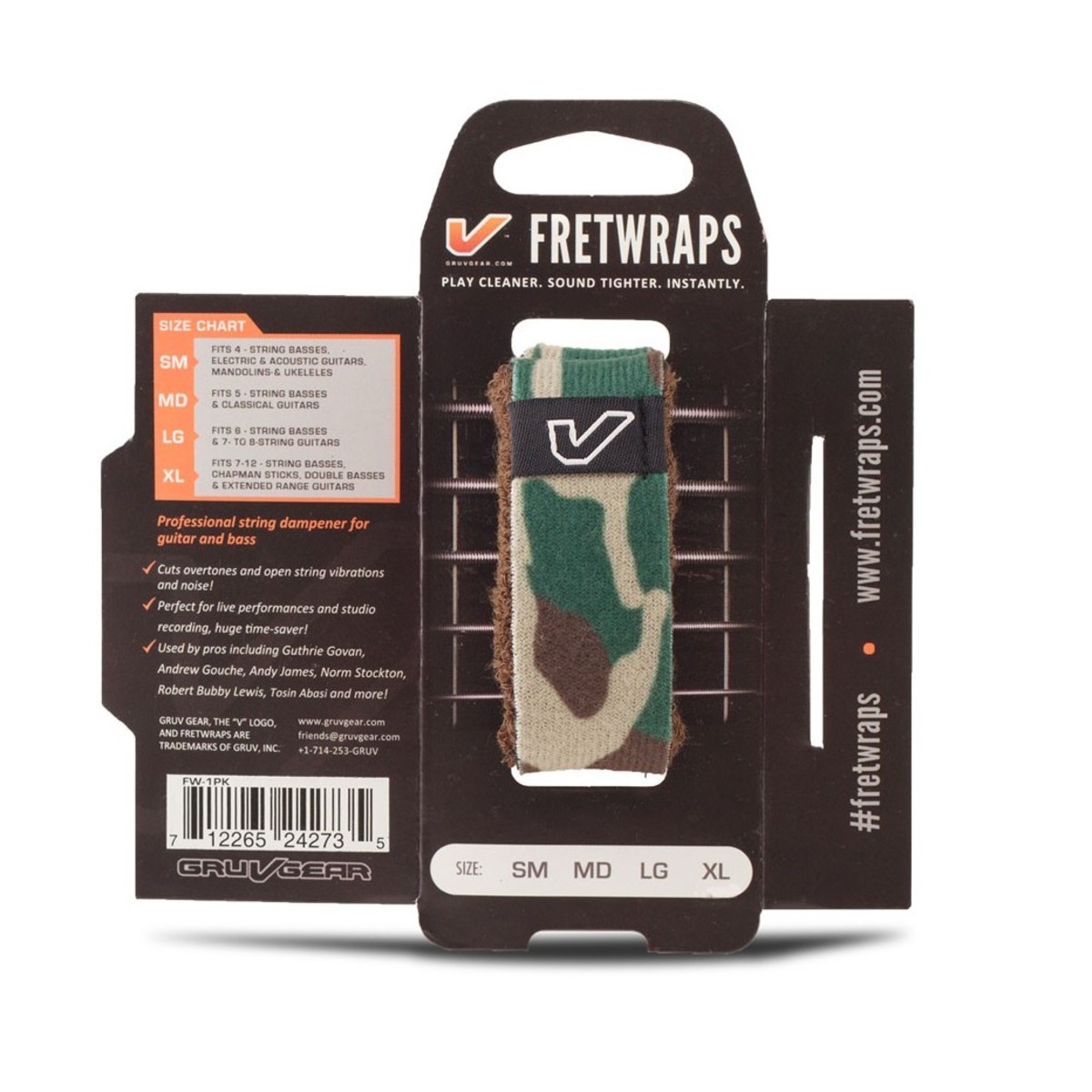 Gruv Gear Fretwraps 1pk Green Camo klein