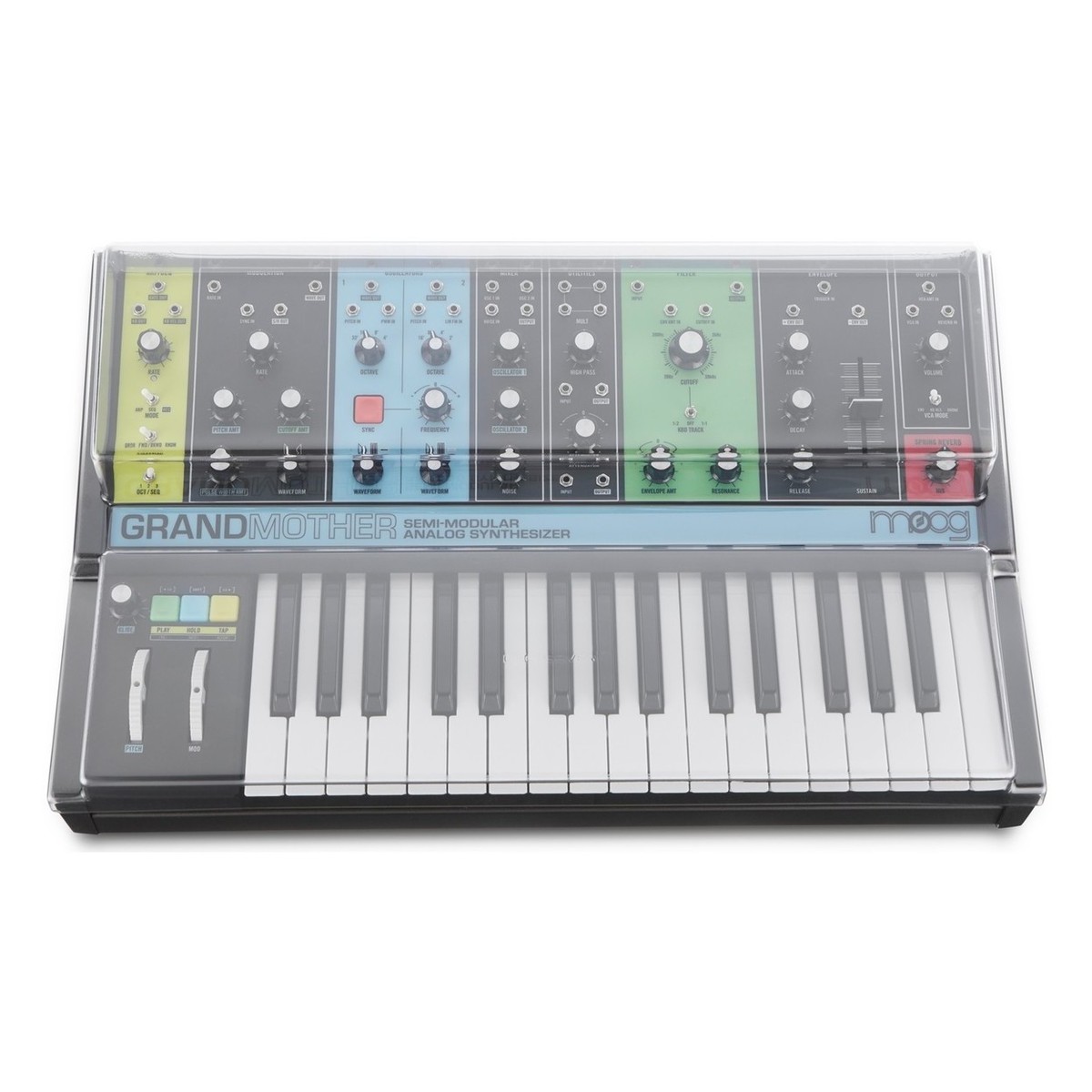 Moog Grandmother Semi-Modular Analog Synthesizer mit Decksaver Abdeckung