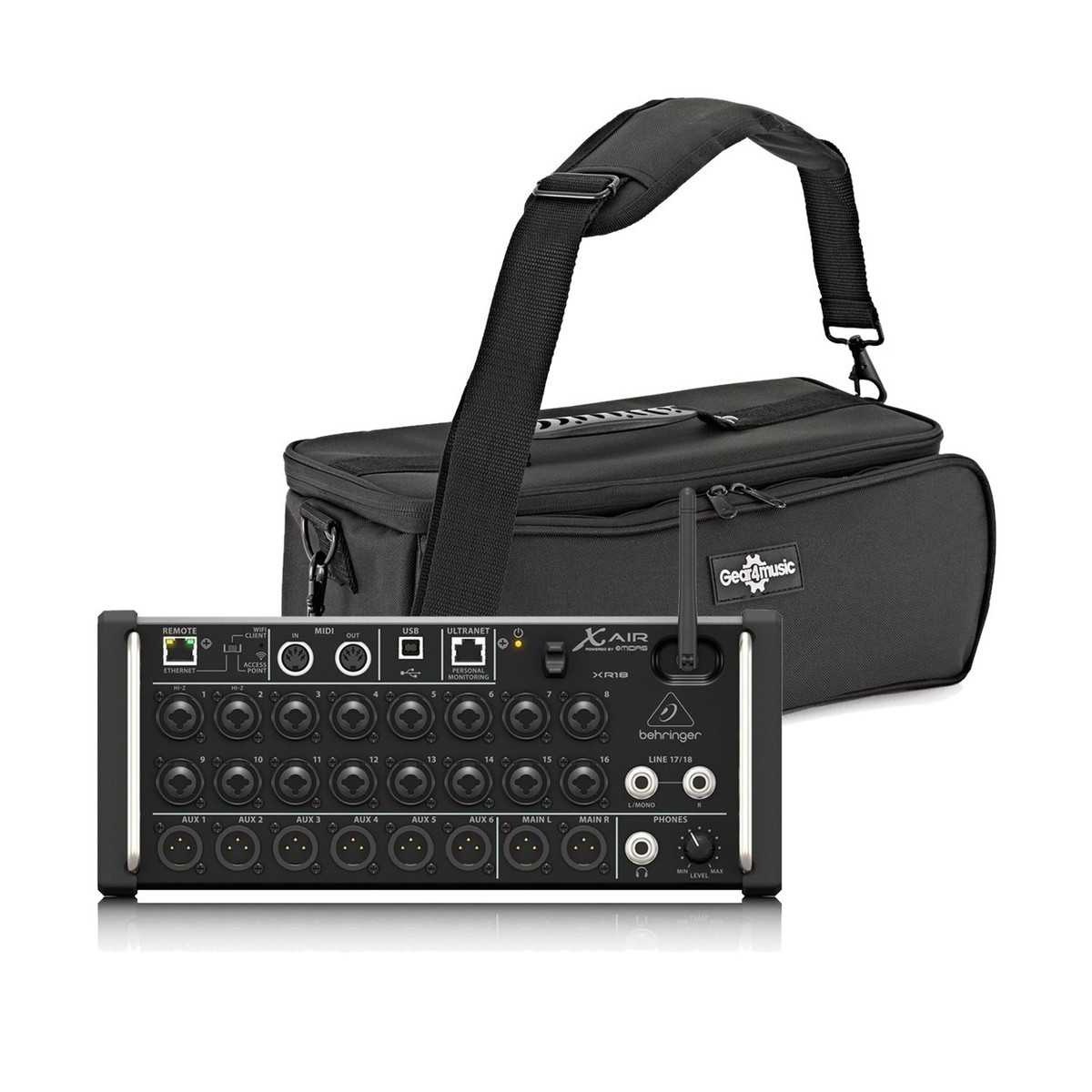Behringer X AIR XR18 18-Kanal-Digitalmixer mit gepolsterter Tasche von Gator