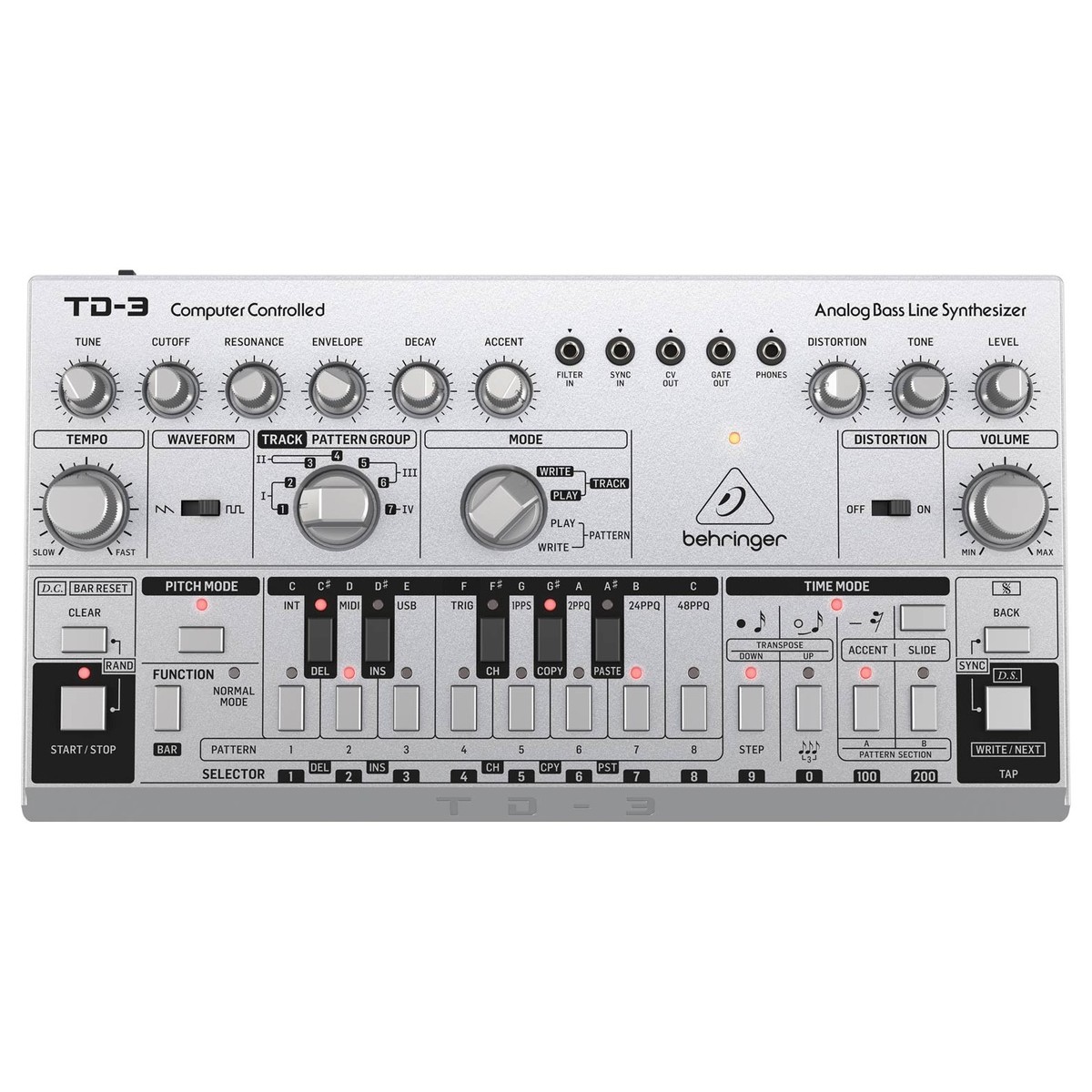 Behringer TD-3-SR Analog Bass Line Synthesizer Silber