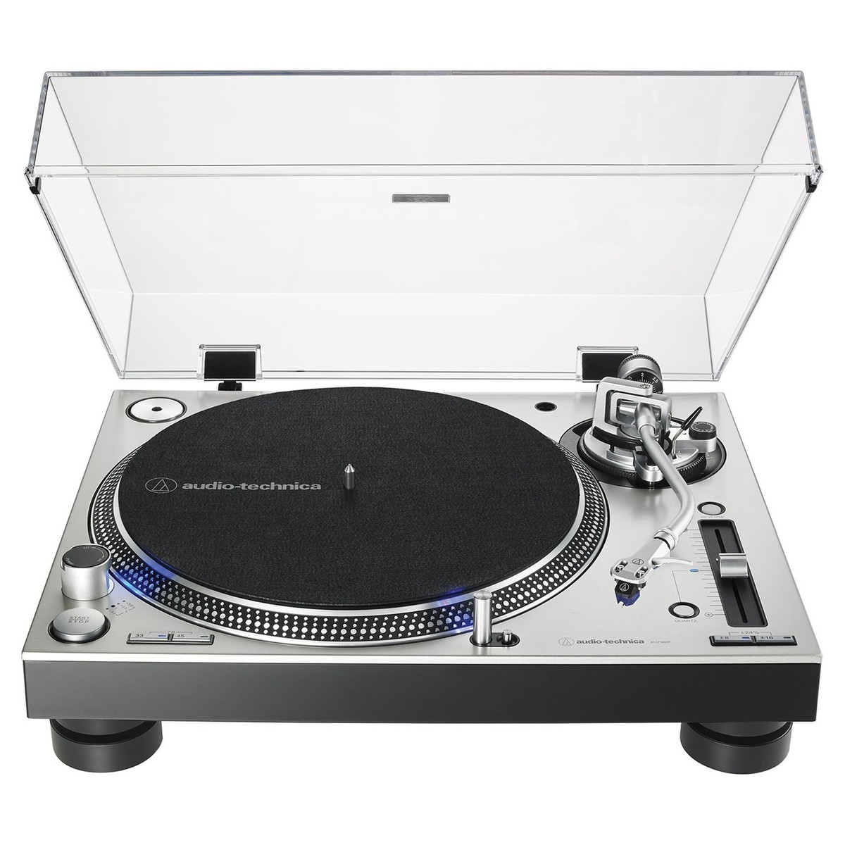 Audio Technica AT-LP140XP Professioneller DJ-Plattenspieler mit Direktantrieb Silber