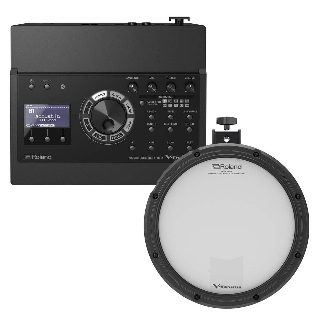 Roland TD-17 V-Drums Soundmodul mit Snare-Pad PDX-12