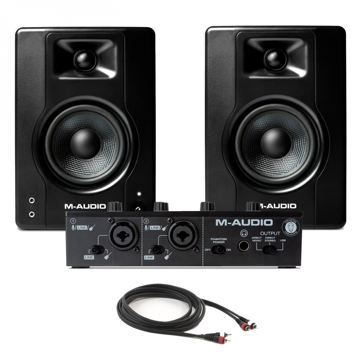 M-Audio M-Track Duo USB-Interface mit M-Audio BX4-Studiomonitoren