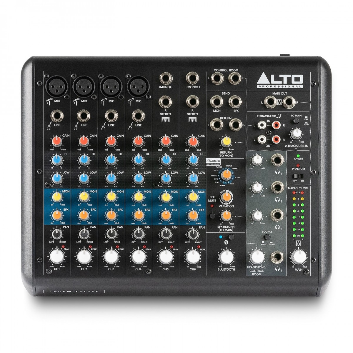 Alto TRUEMIX 800FX 8-Kanal Mischpult mit USB Bluetooth und Multi FX