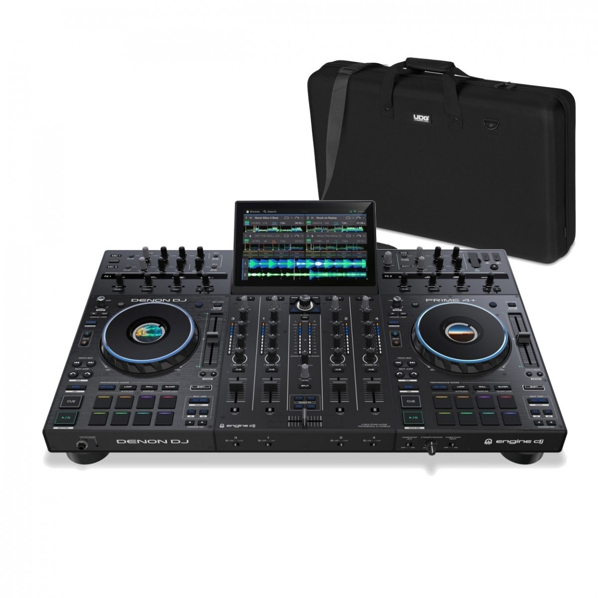Denon DJ Prime 4+ Standalone DJ Controller mit UDG Creator Hardcase