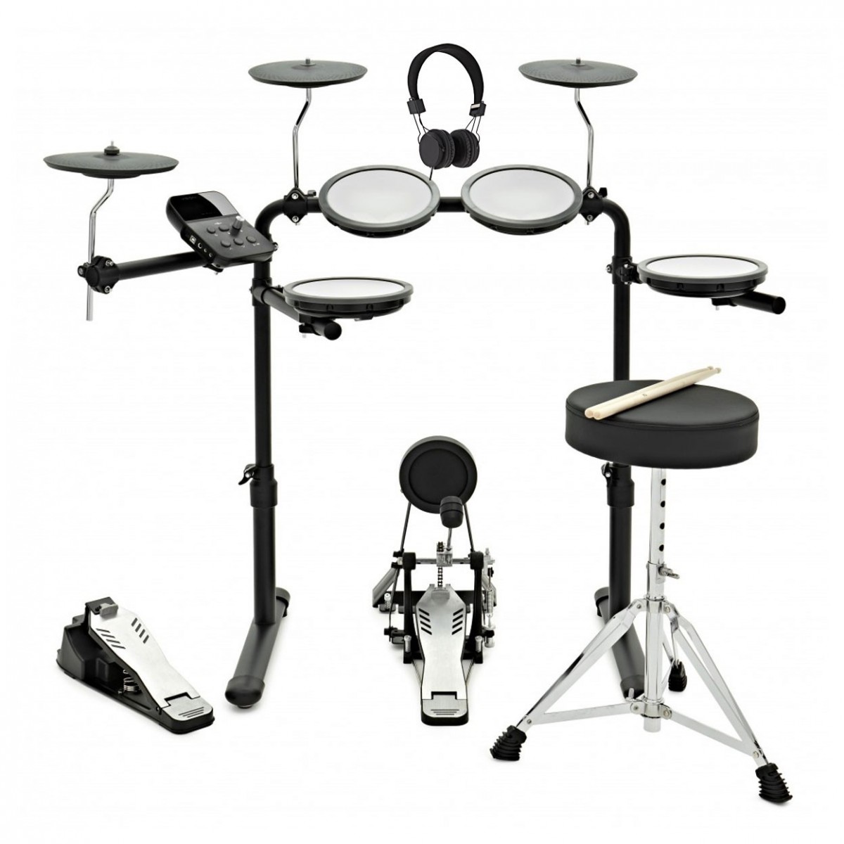 VISIONDRUM+ E-Drums mit Hocker und Kopfhörer