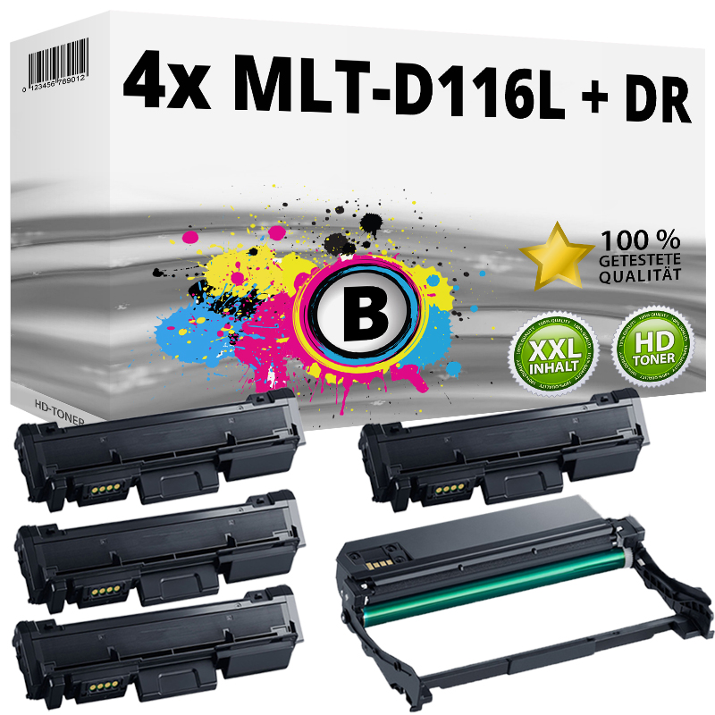 Multipack Kompatibel zu Samsung MLT-D116L / MLT-R116 enthält 1x Bildtrommel / 4x Tonerkartusche