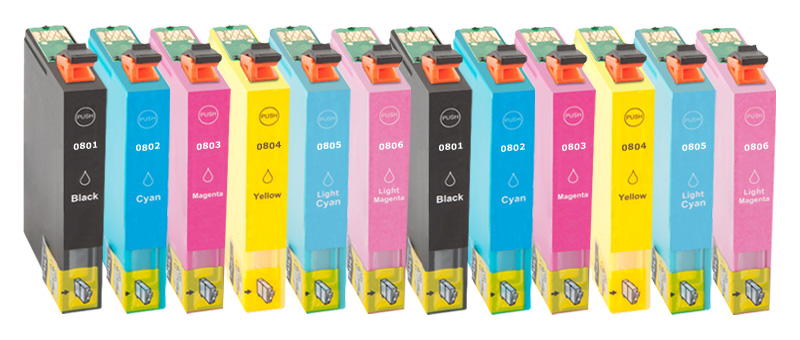 Multipack Kompatibel zu Epson T0801 enthält 12x Tintnepatrone