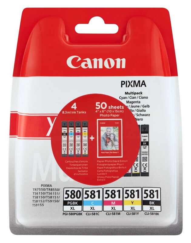 Original Canon PGI-580 XL + CLI-581 XL Tintenpatrone Multipack