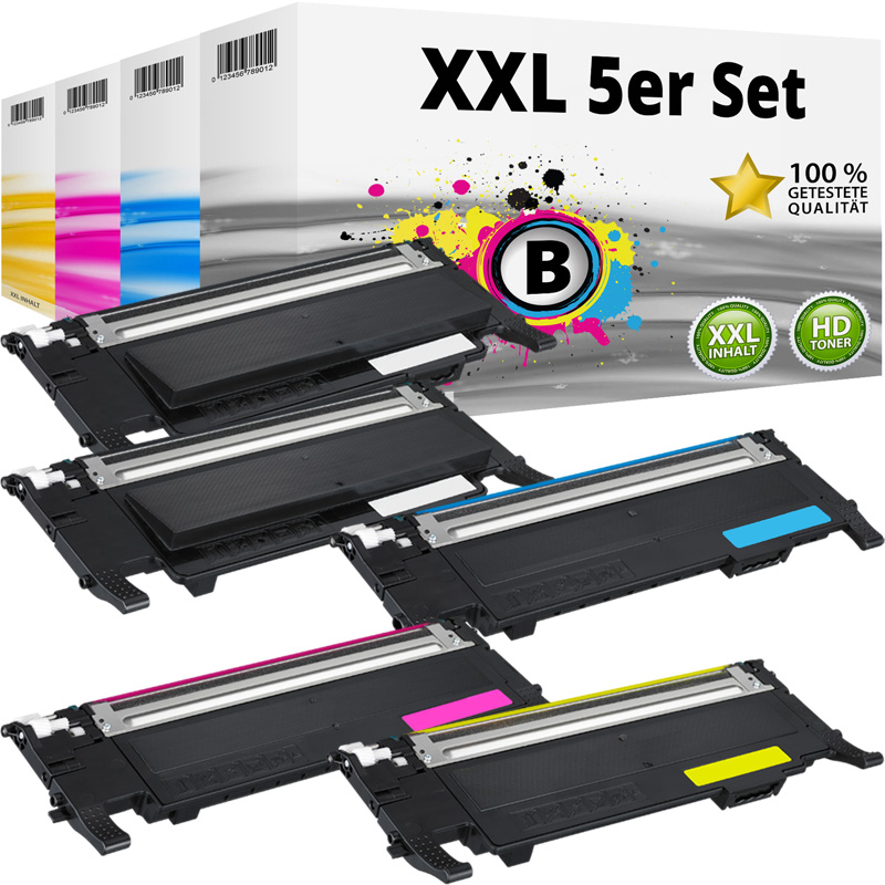 Multipack kompatibel zu Samsung CLP 320 325 CLX 3185 enthält 5x Toner