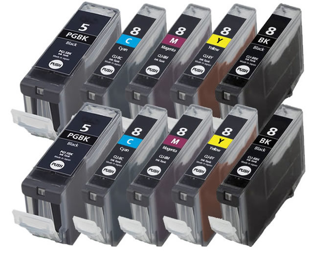 Multipack kompatibel zu Canon PGI-5 / CLI 8 enthält 10x Tintenpatrone