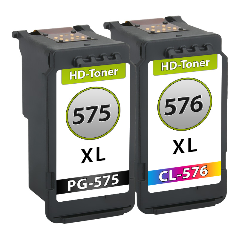 Multipack kompatibel zu Canon Patronen PG-575 XL / CL-576 XL enthält 2x Tintenpatronen