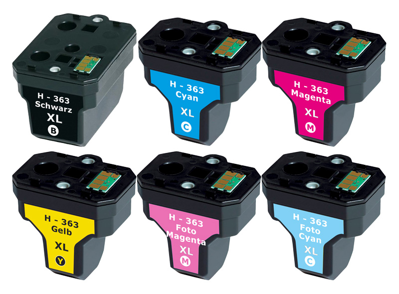 Multipack kompatibel zu HP 363XL enthält 6x Tintenpatronen