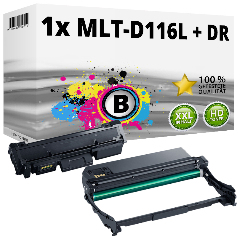 Multipack kompatibel zu Samsung MLT-D116L / MLT-R116 enthält 1x Bildtrommel / 1x Tonerkartusche