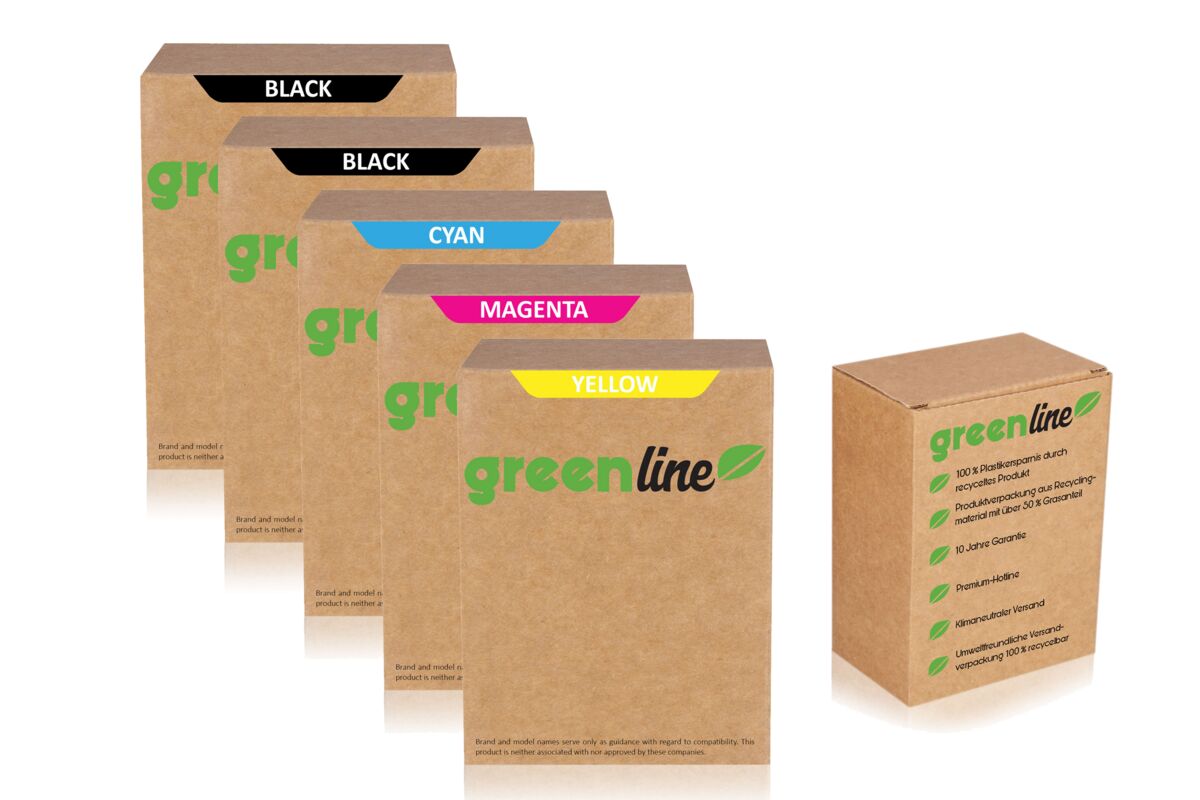 greenline Multipack ersetzt Canon 0372C006 / PGI-570 XL / CLI-571 XL enthält 5x Tintenpatrone