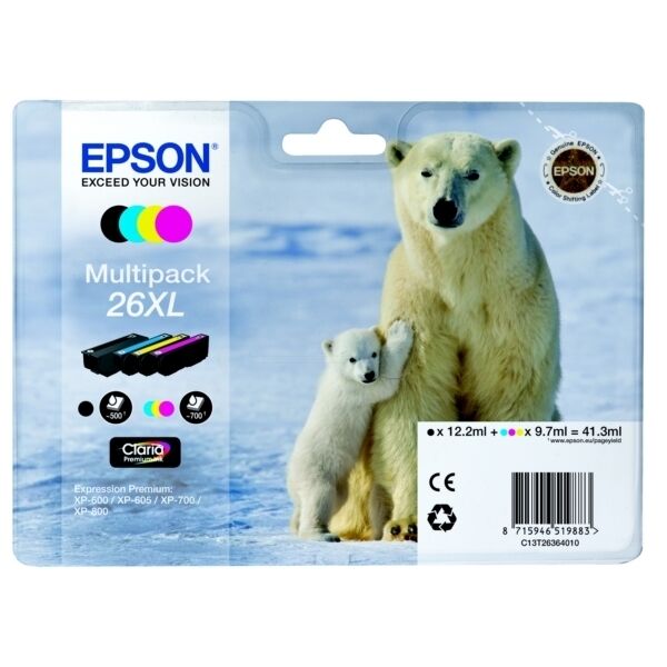 Original Epson 26XL (C13T26364010) Tintenpatrone Multipack