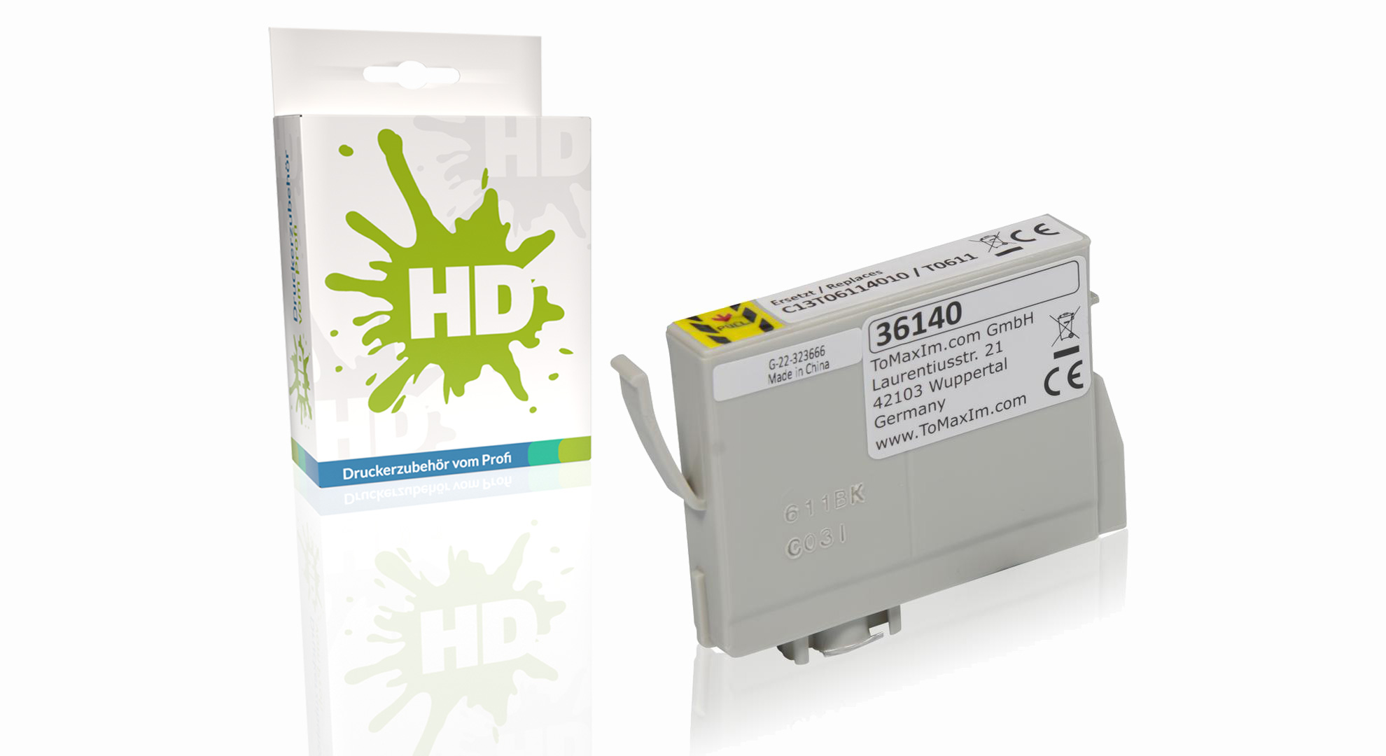 Kompatibel zu Epson C13T06114010 / T0611 Tintenpatrone, schwarz