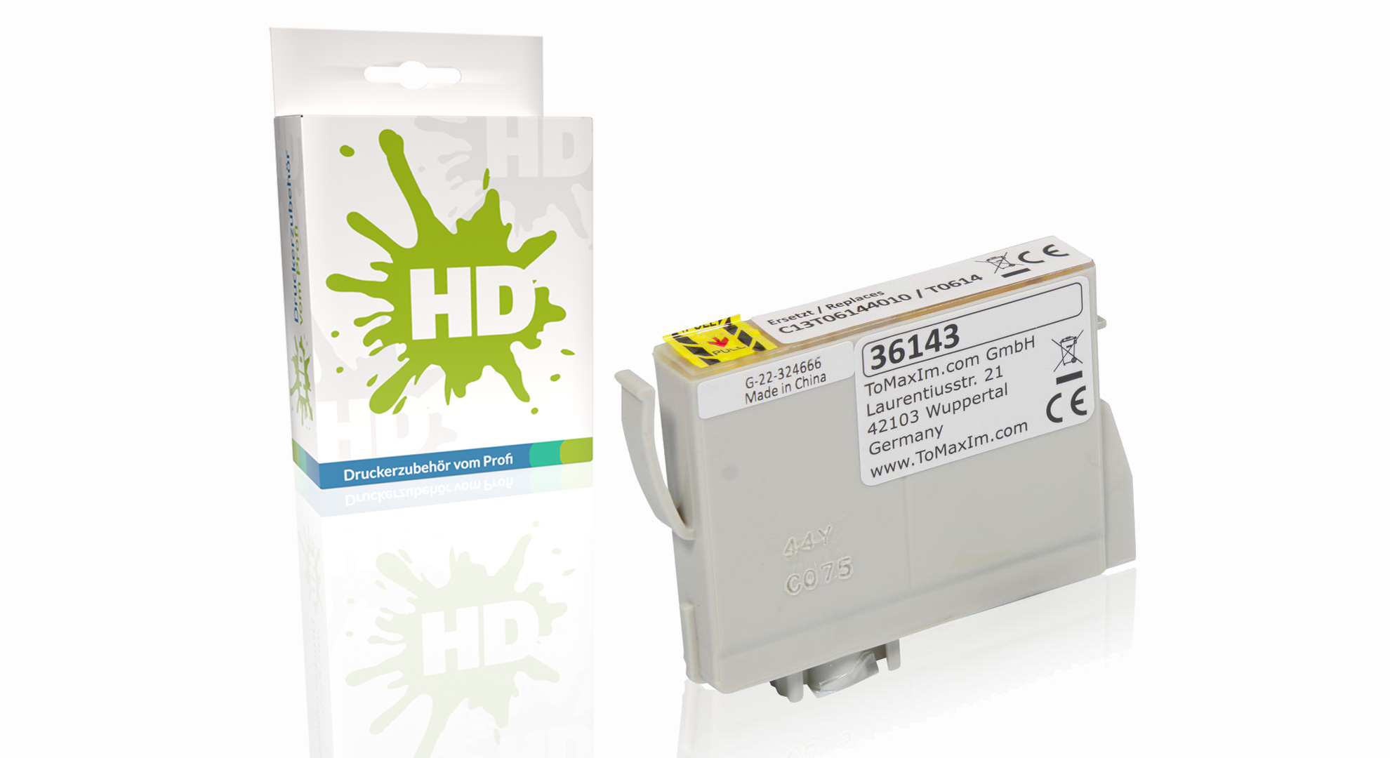 Kompatibel zu Epson C13T06144010 / T0614 XL Tintenpatrone, gelb